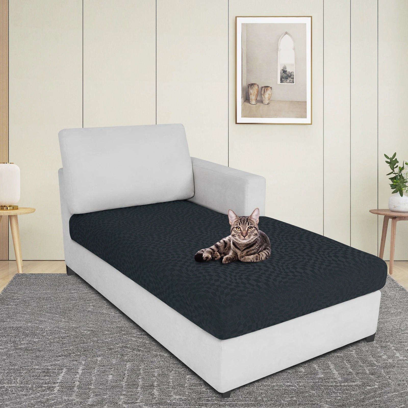 YSTYLE Stretch Sofa Seat Cover Chaise Cover Geometric Anti Slip-YSTYLE