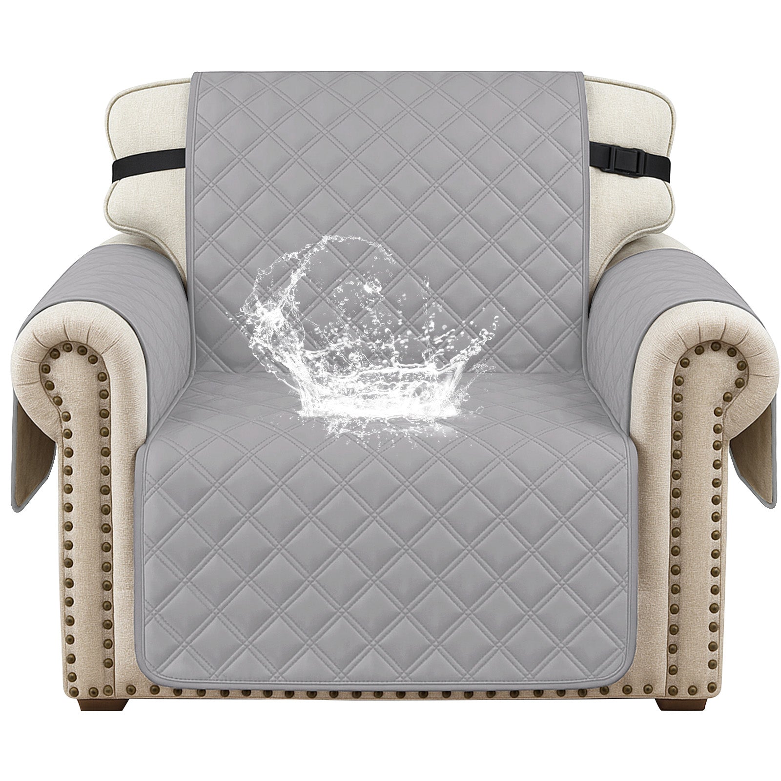 Ystyle 100% Waterproof 1 Seater Armchair Cover with Side Pockets-YSTYLE