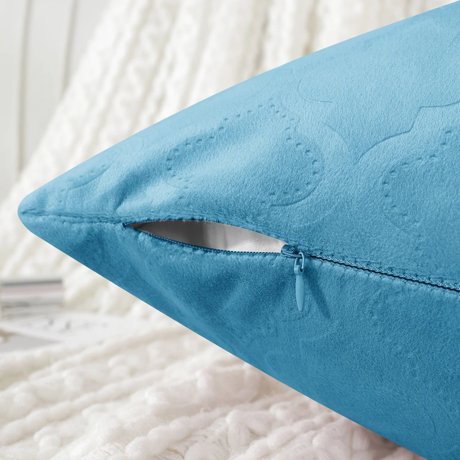 YSTYLE Velvet Sofa Cushion Covers, Decorative Throw Pillow Covers, 2 pcs, Hidden Zipper-Gourd Shape