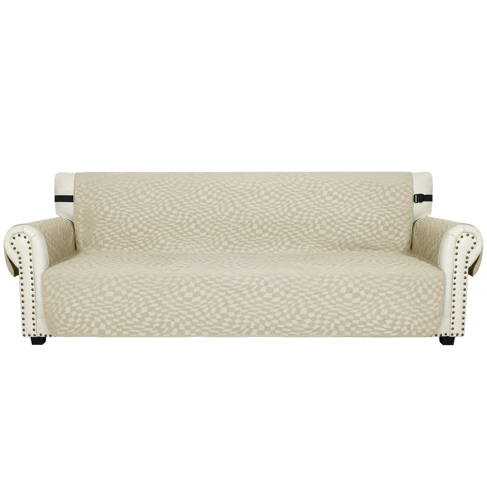 YSTYLE 4 Seater Waterproof Sofa Cover – Cat Scratch Resistant, Non-Slip with Armrests, Modern Furniture Protector-Jacquard Plaid