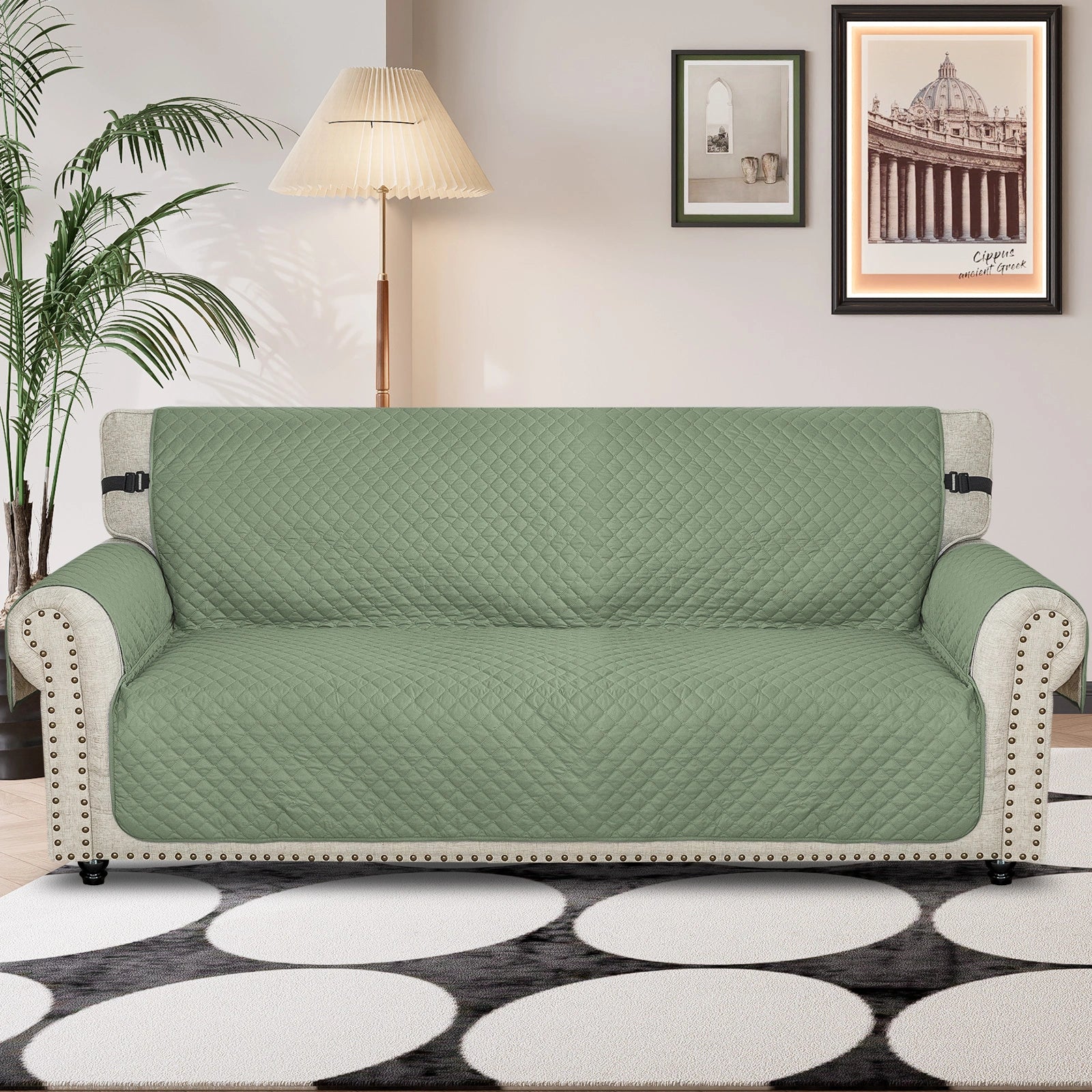 YSTYLE Waterproof 4 Seater Sofa Cover with Side Pockets Anti-Slip-YSTYLE