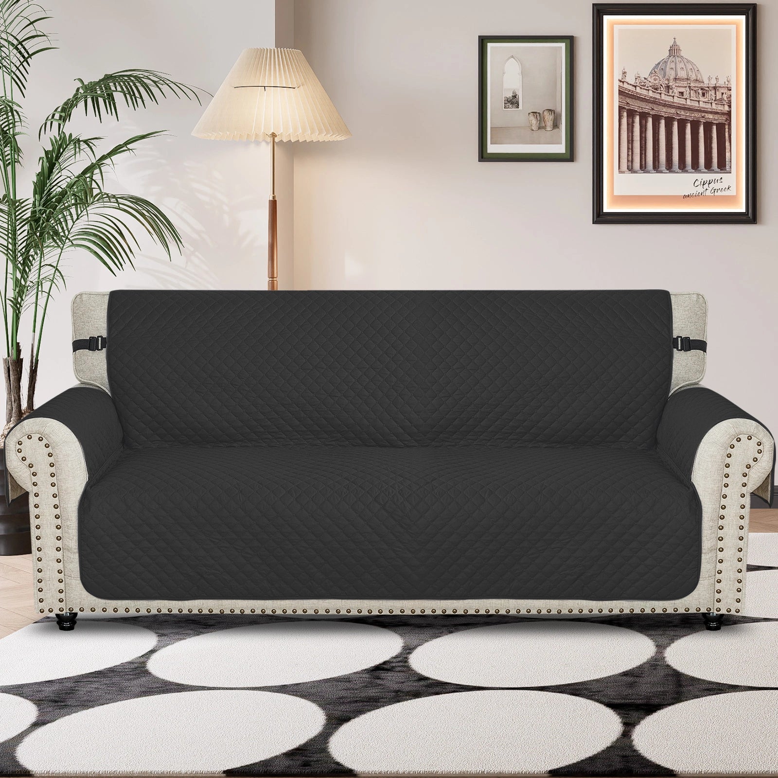 YSTYLE Waterproof 4 Seater Sofa Cover with Side Pockets Anti-Slip-YSTYLE