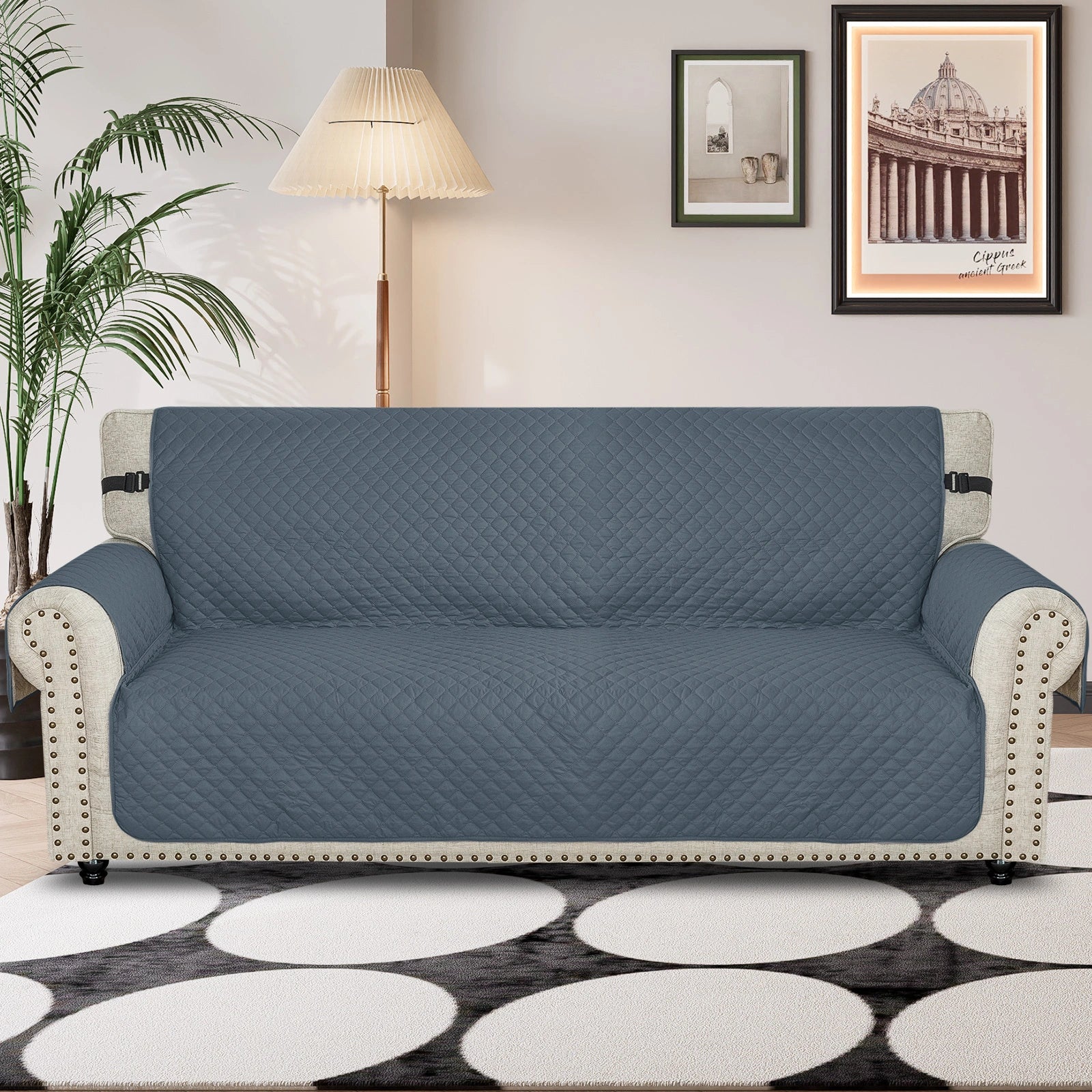 YSTYLE Waterproof 4 Seater Sofa Cover with Side Pockets Anti-Slip-YSTYLE