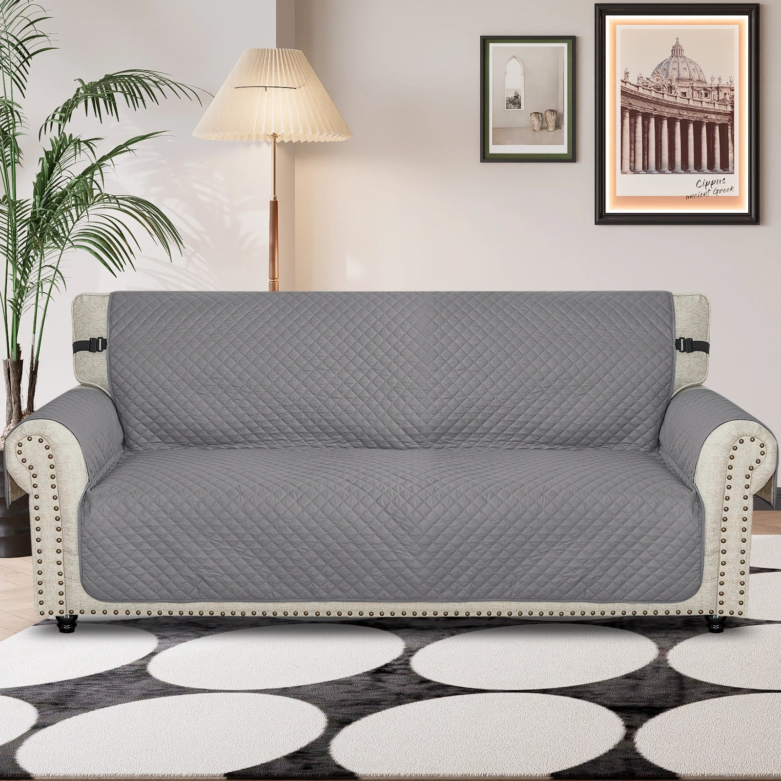 YSTYLE Waterproof 4 Seater Sofa Cover with Side Pockets Anti-Slip-YSTYLE