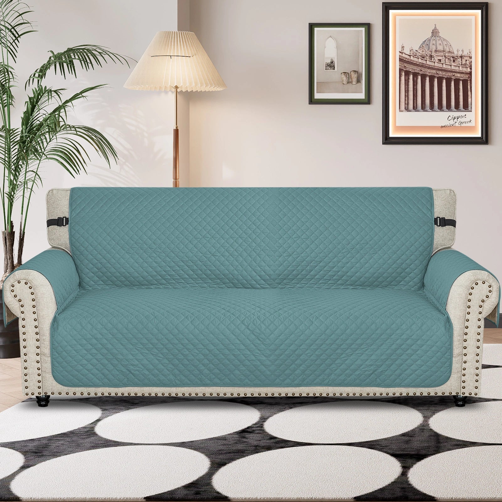 YSTYLE Waterproof 4 Seater Sofa Cover with Side Pockets Anti-Slip-YSTYLE