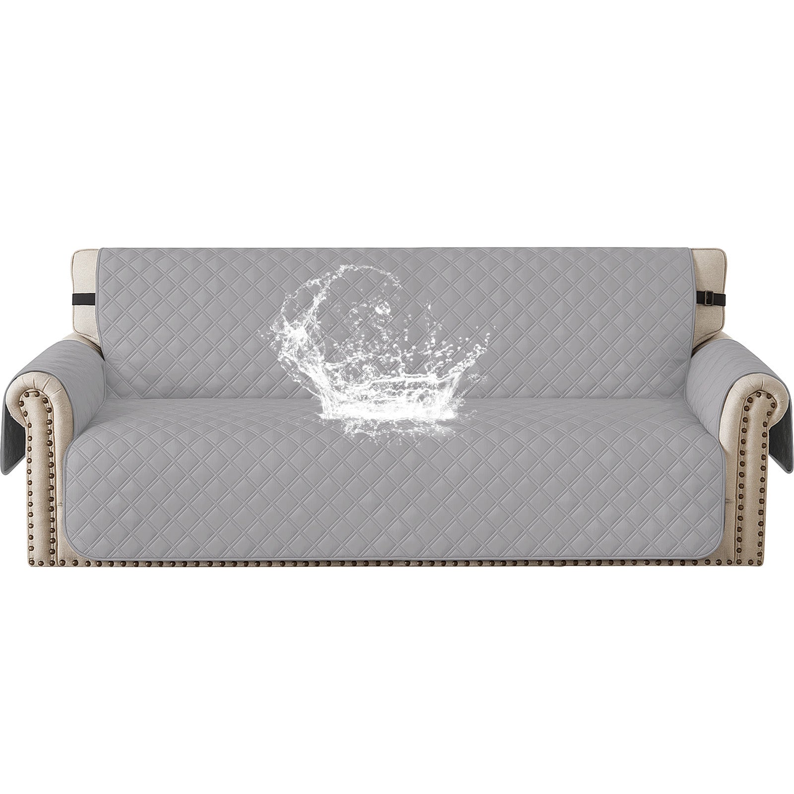 YSTYLE 100% Waterproof 3 Seater Sofa Cover with Side Pockets-YSTYLE