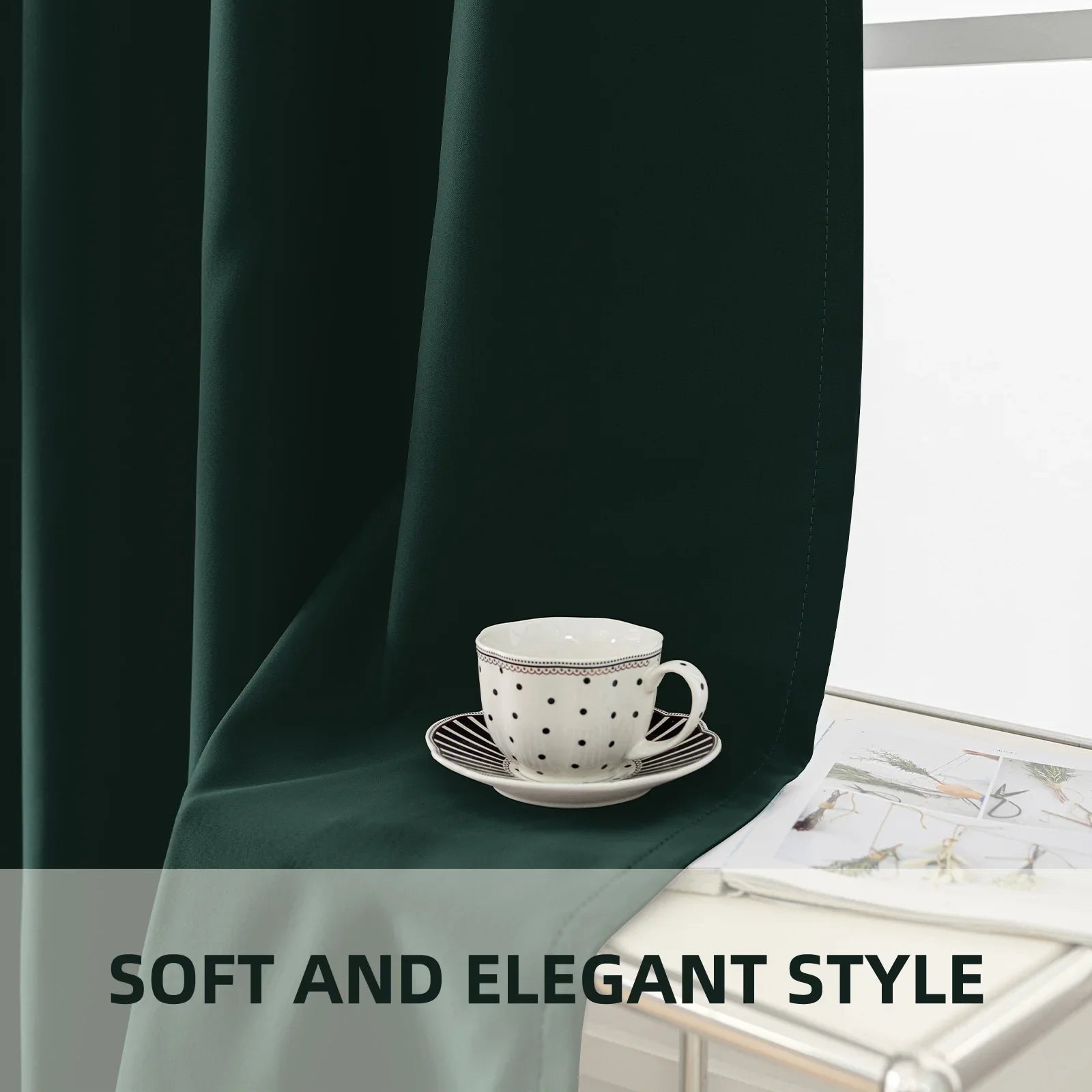 YSTYLE 2 Pieces Waterproof Blackout Curtains Thermal Insulated-YSTYLE