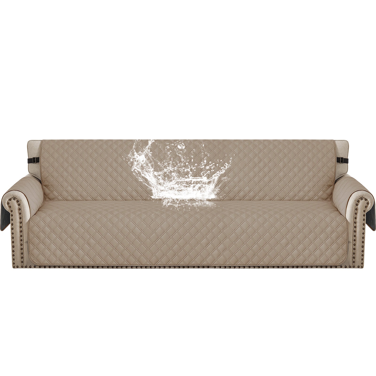 Ystyle 100% Waterproof 4 Seater Sofa Cover with Side Pockets-YSTYLE