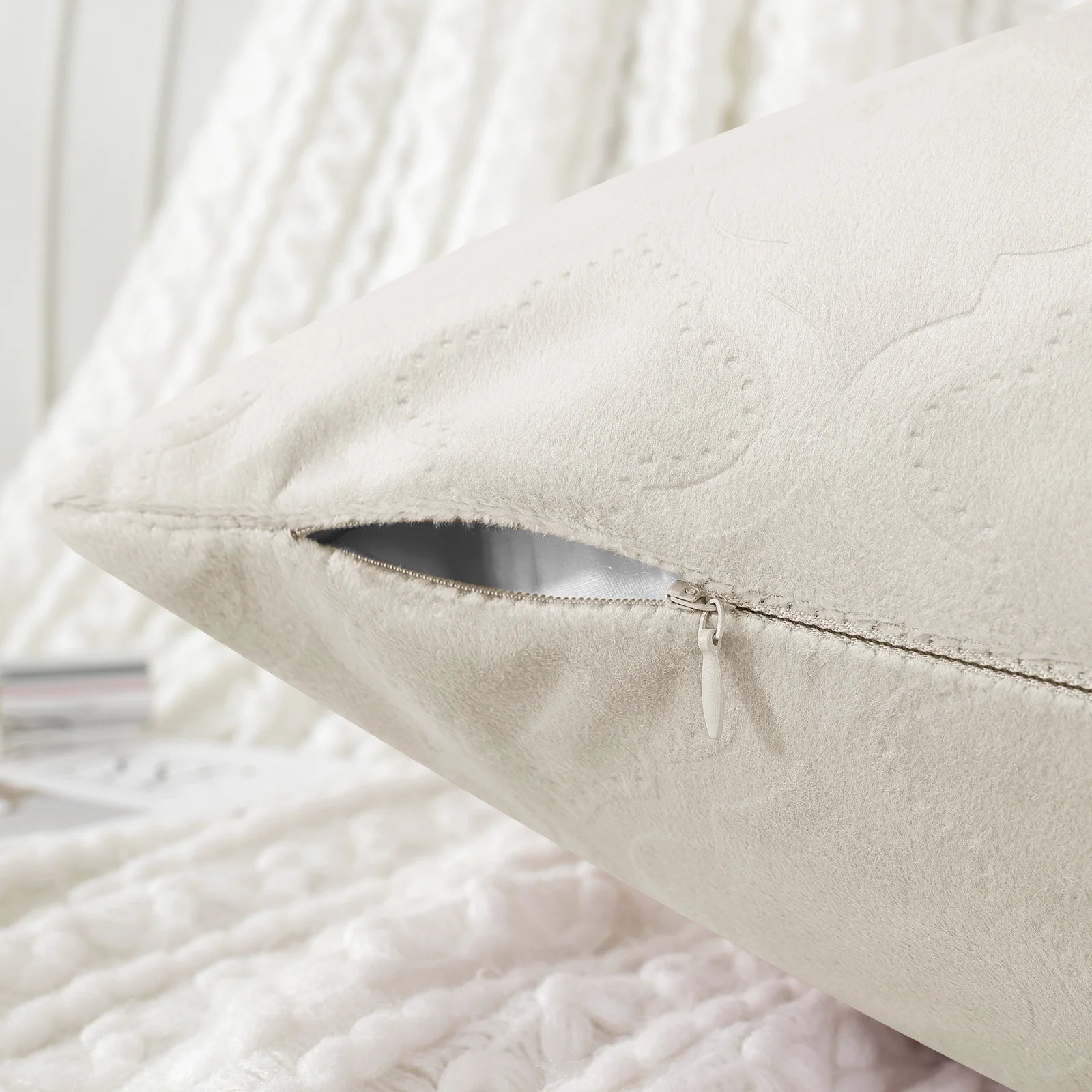 YSTYLE Velvet Sofa Cushion Covers, Decorative Throw Pillow Covers, 2 pcs, Hidden Zipper-Gourd Shape