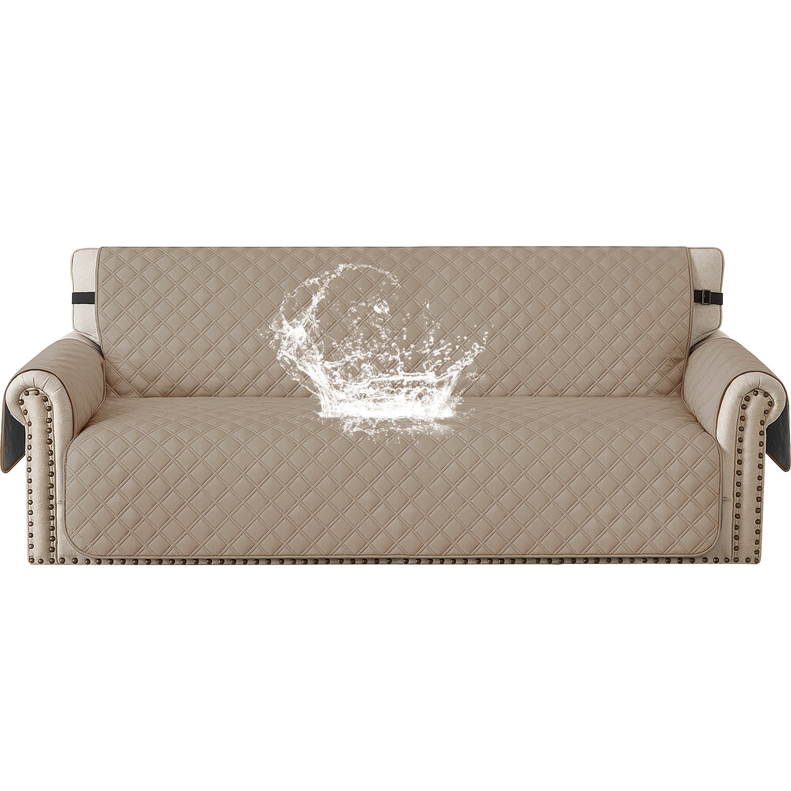 YSTYLE 100% Waterproof 3 Seater Sofa Cover with Side Pockets-YSTYLE