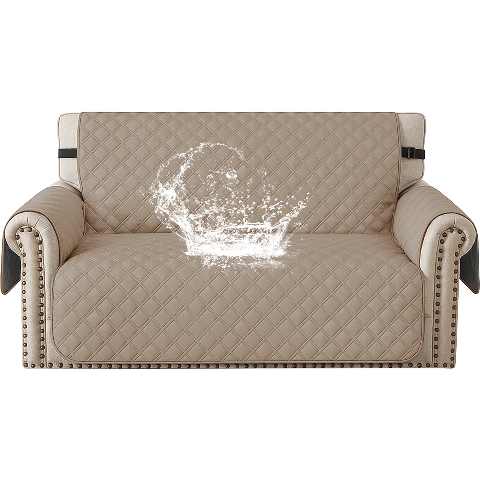 Ystyle 100% Waterproof 2 Seater Sofa Cover with Side Pockets-YSTYLE