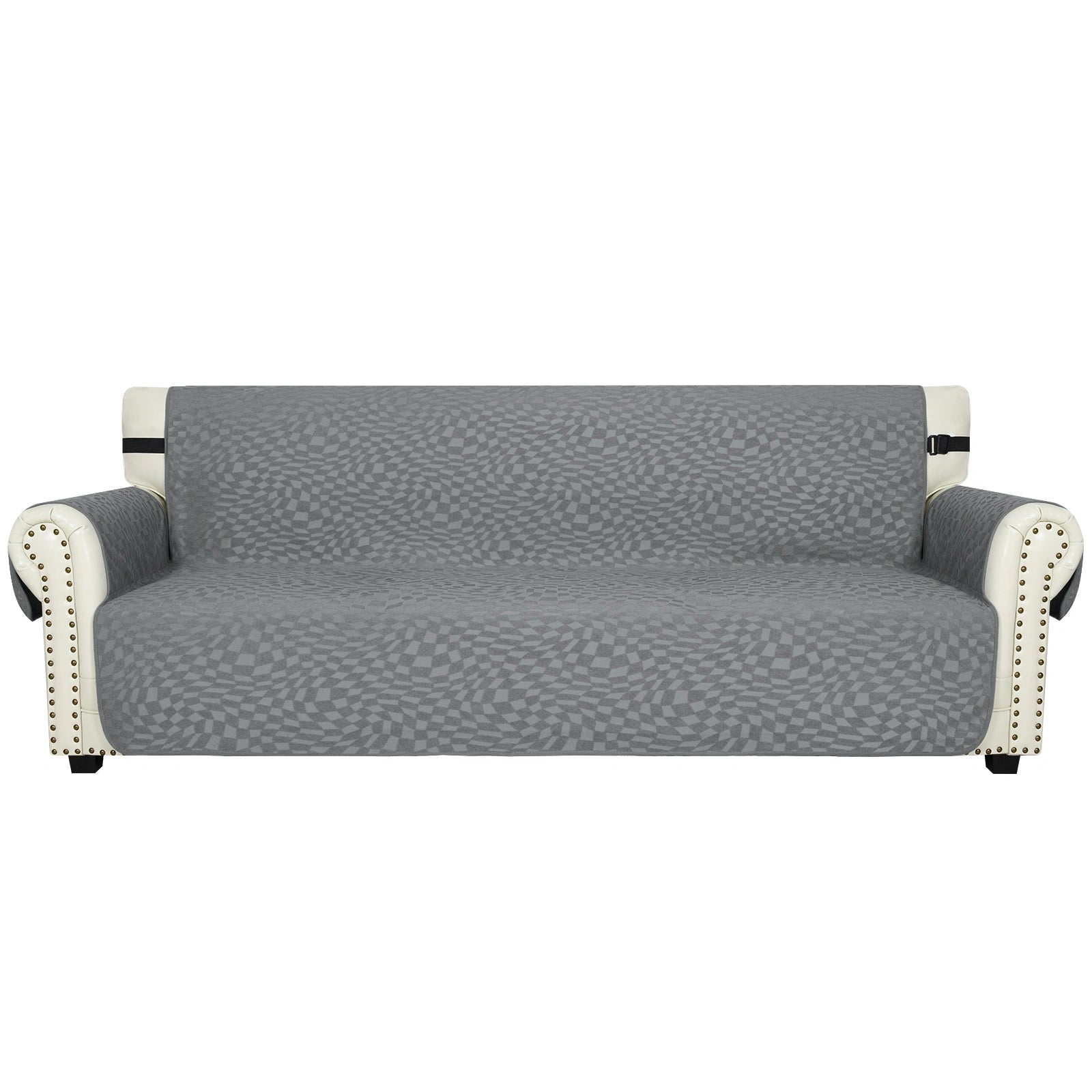 YSTYLE 4 Seater Waterproof Sofa Cover – Cat Scratch Resistant, Non-Slip with Armrests, Modern Furniture Protector-Jacquard Plaid