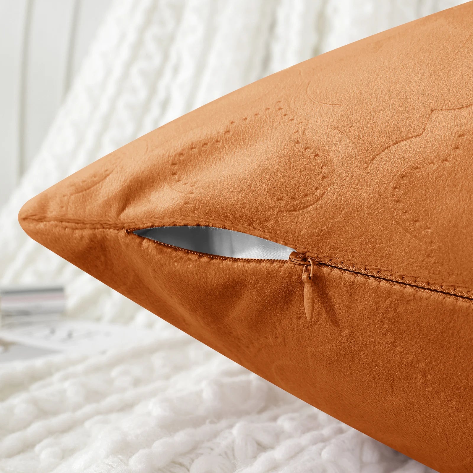 YSTYLE Velvet Sofa Cushion Covers, Decorative Throw Pillow Covers, 2 pcs, Hidden Zipper-Gourd Shape