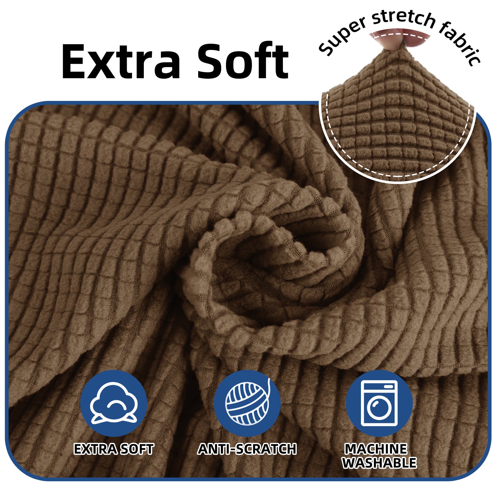 YSTYLE Cubierta de Sofá para 3 Personas – Elástica, Antideslizante y Amigable con Mascotas, Resistente a los Rayones, Lavable-Red