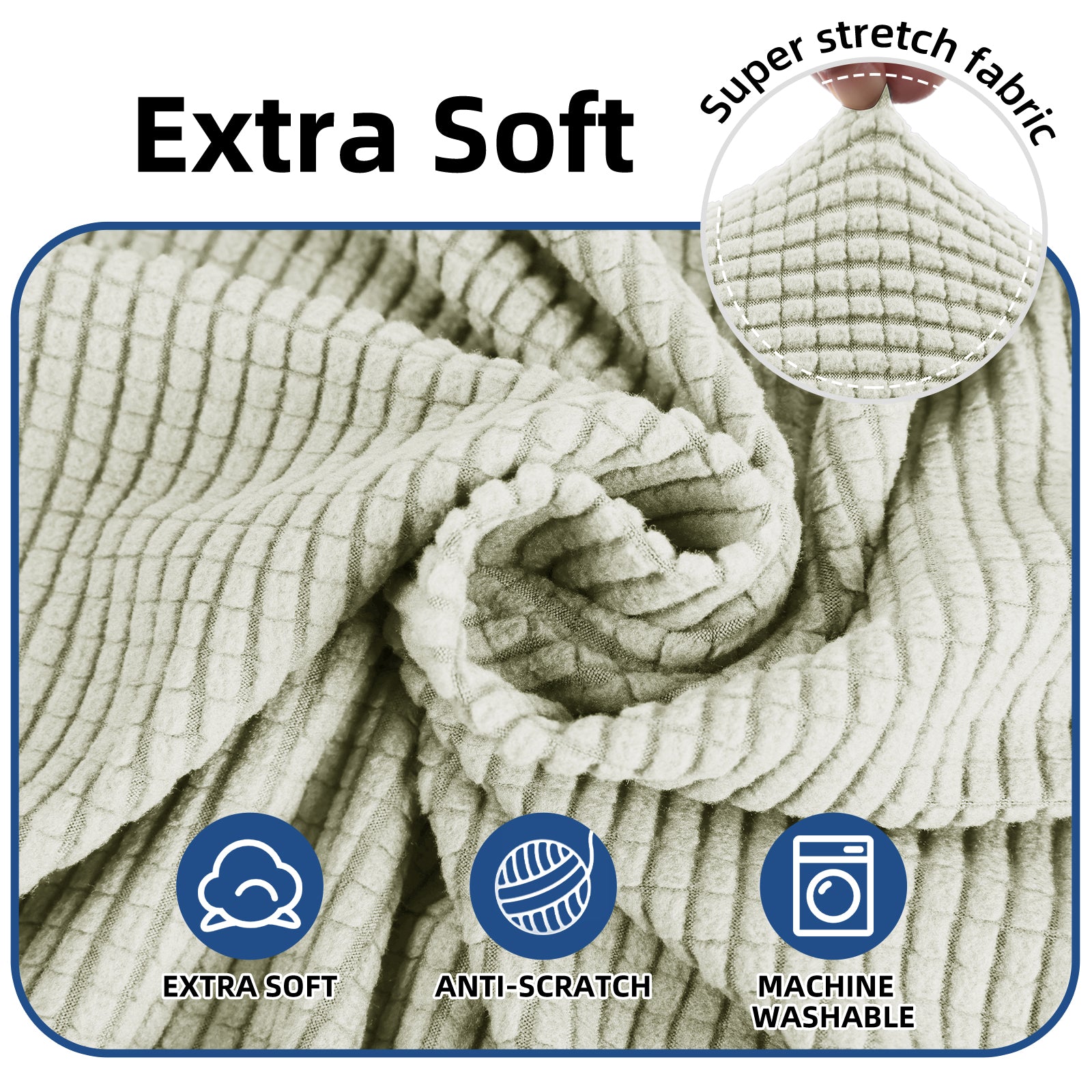 YSTYLE Stretch 2-Sitzer Sofa Bezug mit Armlehnen Anti-Rutsch