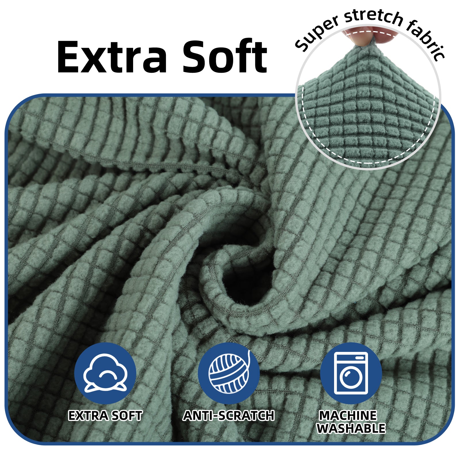 YSTYLE Cubierta de Sofá para 3 Personas – Elástica, Antideslizante y Amigable con Mascotas, Resistente a los Rayones, Lavable-Red