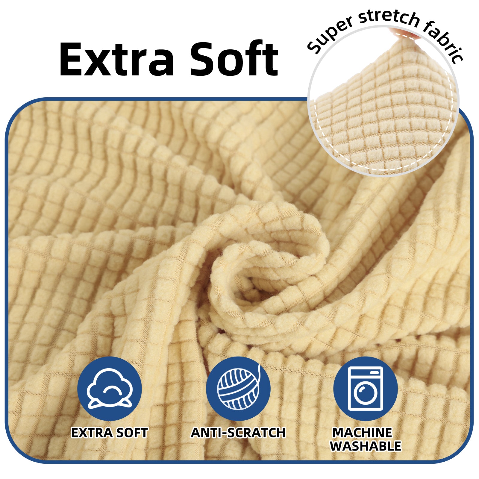 YSTYLE Cubierta de Sofá para 3 Personas – Elástica, Antideslizante y Amigable con Mascotas, Resistente a los Rayones, Lavable-Red