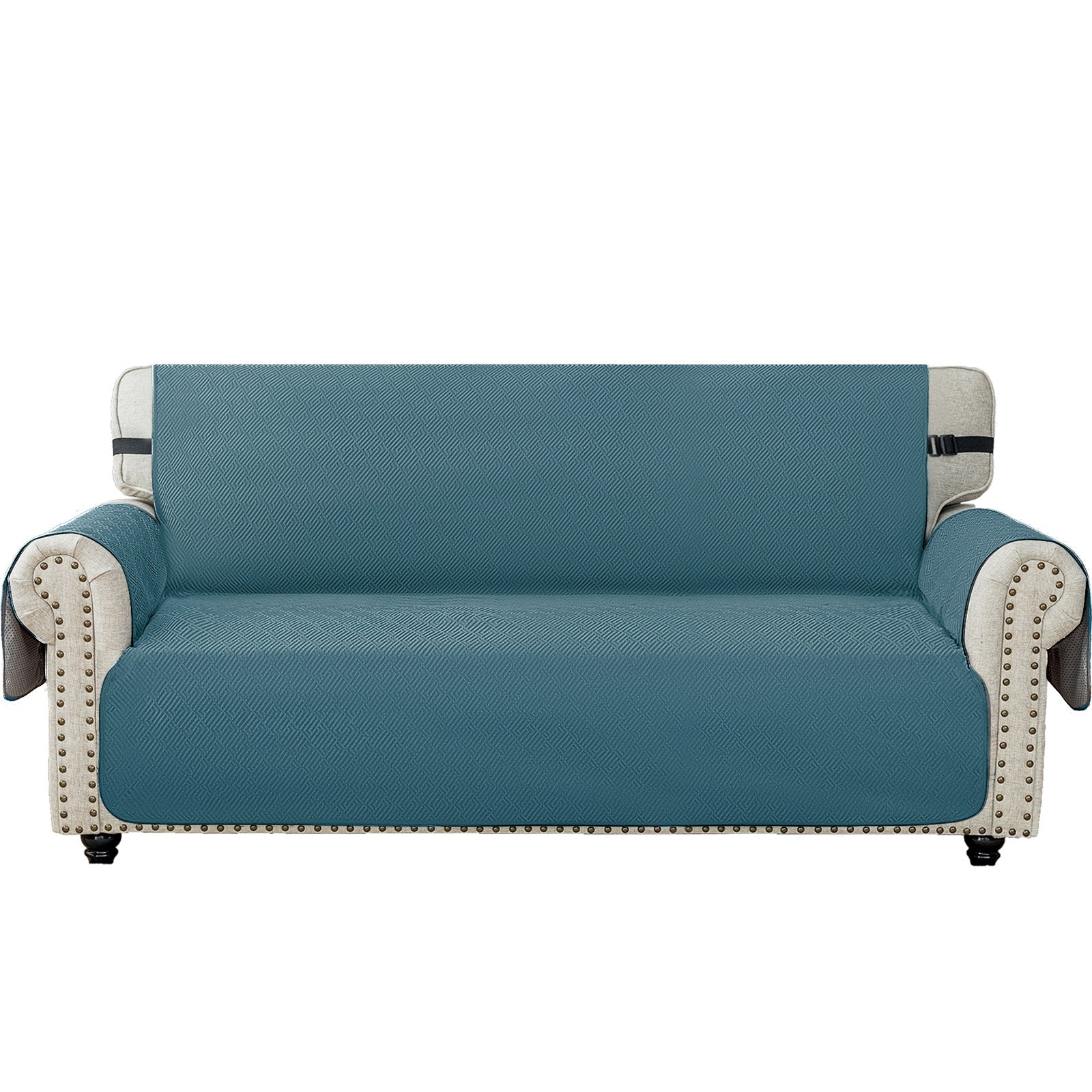 YSTYLE 4 Seater Sofa Cover with Armrests Geometric Pattern Anti Slip-YSTYLE