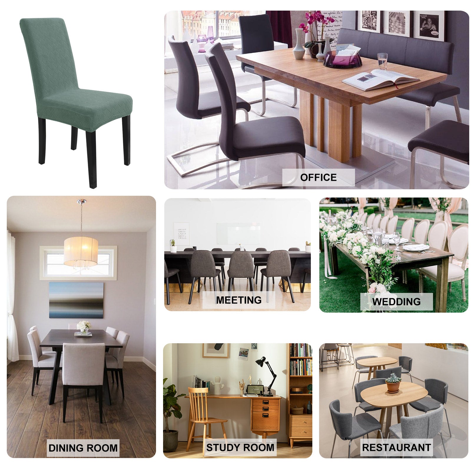 YSTYLE 4 pezzi coprisedie elastici con motivo jacquard a diamante