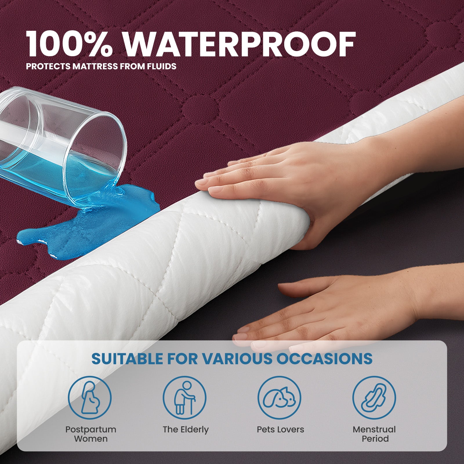 Ystyle Waterproof Mattress Protector – Double Size 160x190 cm Anti-Allergy & Scratch Resistant
