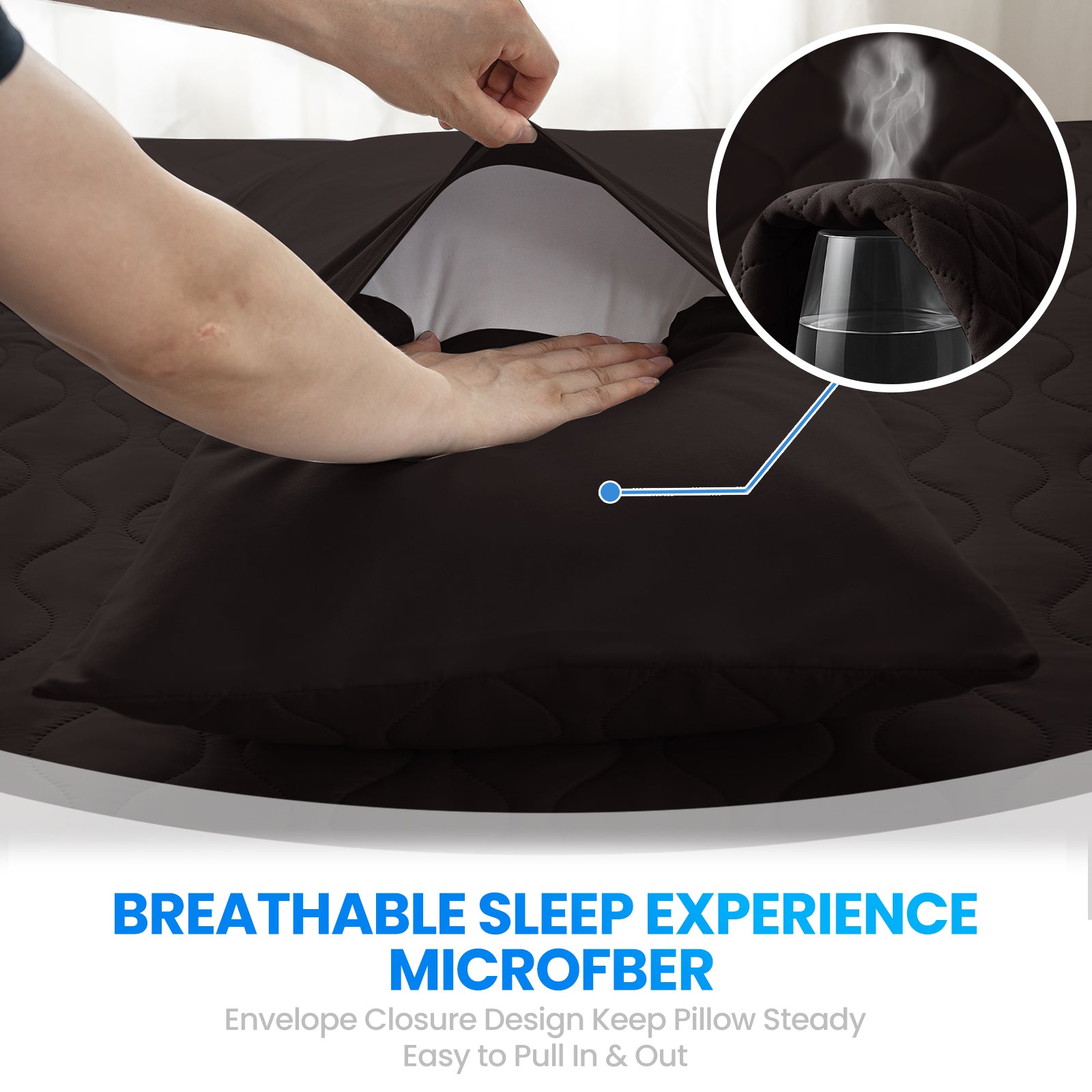 YSTYLE 2 Waterproof Pillowcases 50x80cm Breathable Anti Mite-YSTYLE