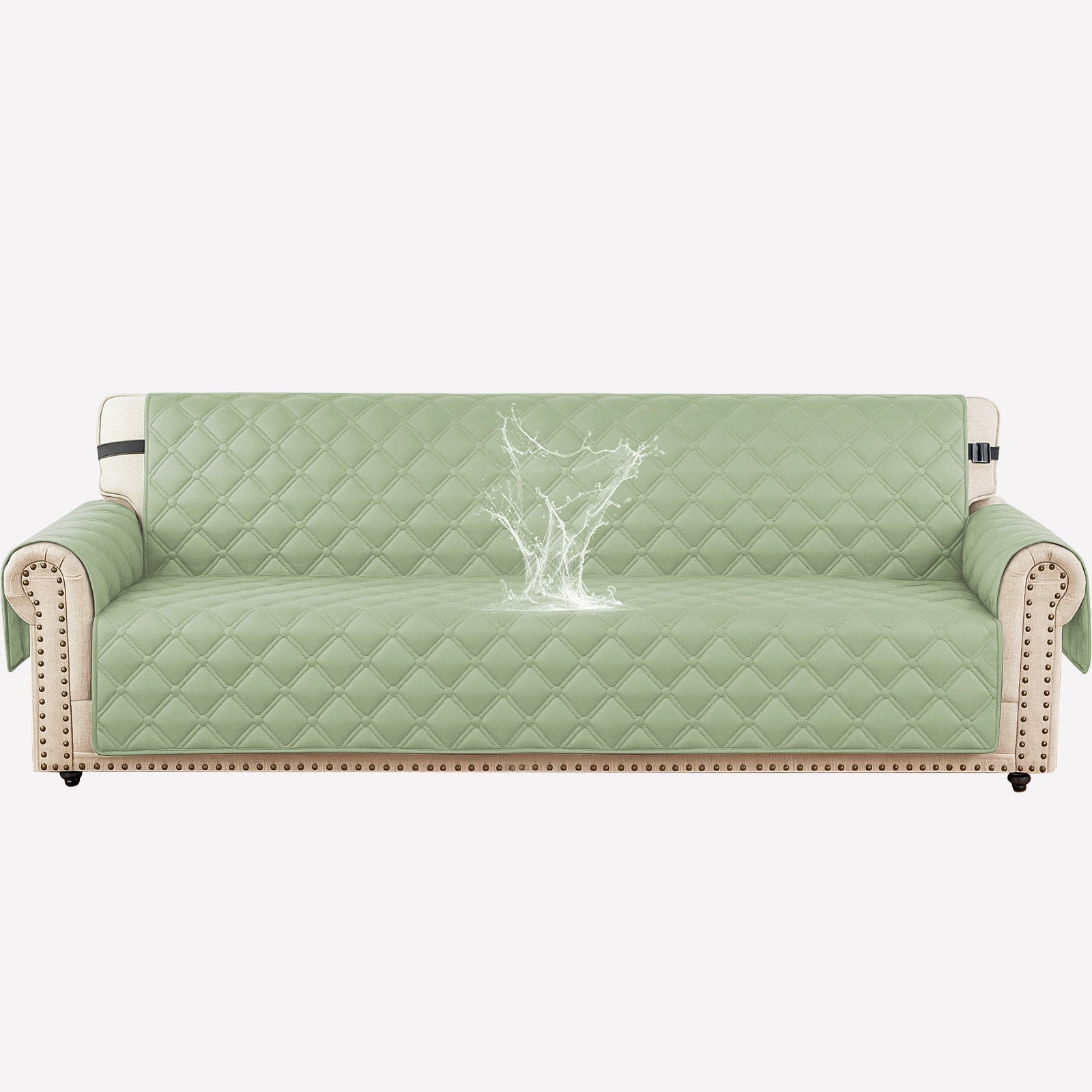 Ystyle Waterproof 4 Seater Sofa Cover with Armrests Side Pockets