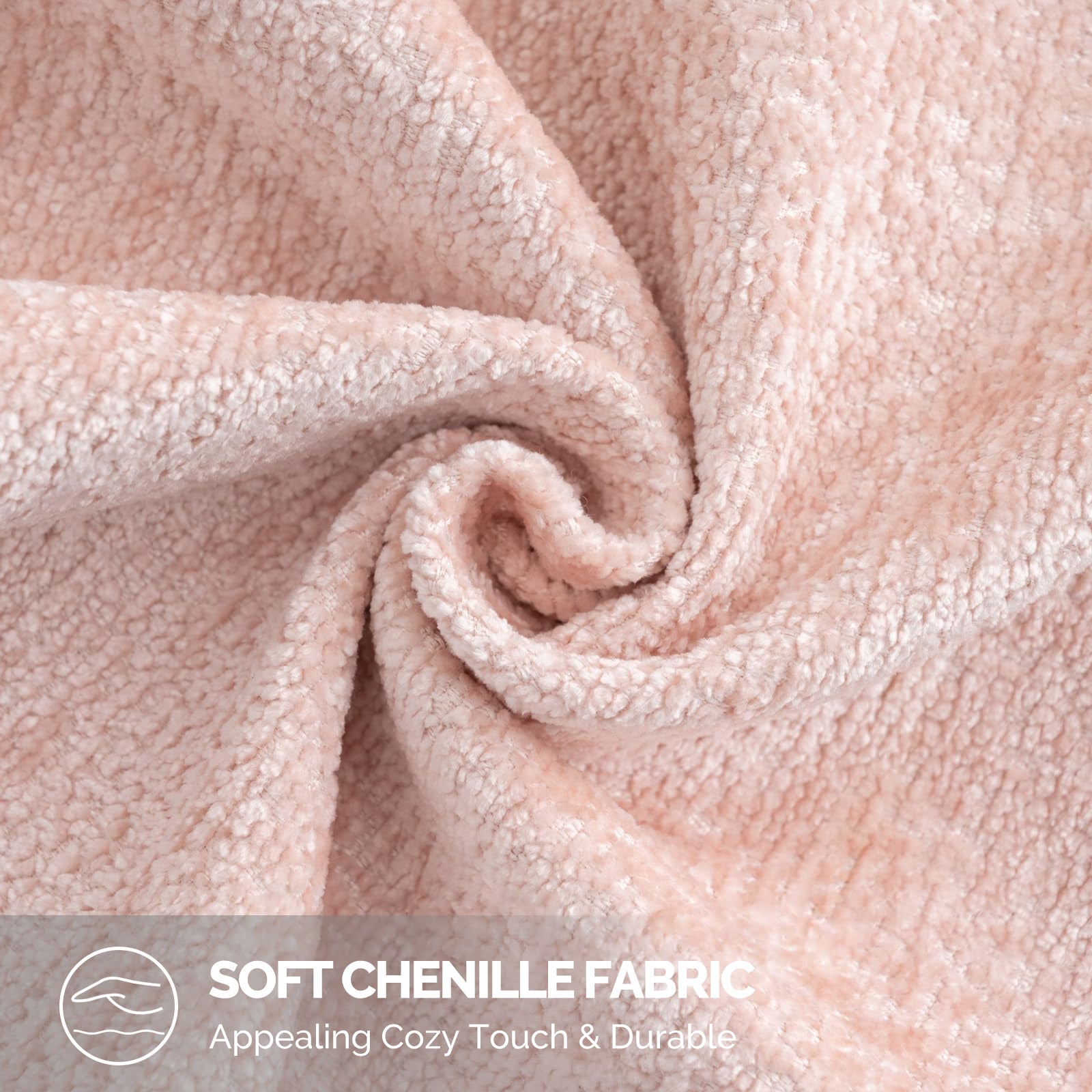 Ystyle Chenille Sofa Cushion Covers 60 x 60 cm, 2 Pieces, Soft Durable Heart-Shaped Cushion Cover, Decorative Elegant Pillow Case for Living Room