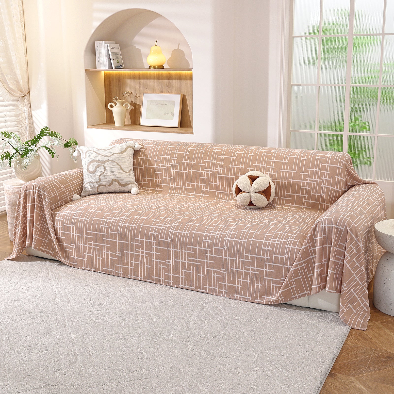 Ystyle 1-Seater Sofa Cover with Armrests, 180x230 CM, Universal Sofa Protector, Decorative Armchair Slipcover, Ideal as Furniture Throw, Full-Cover Anti-Stain Sofa Sheet