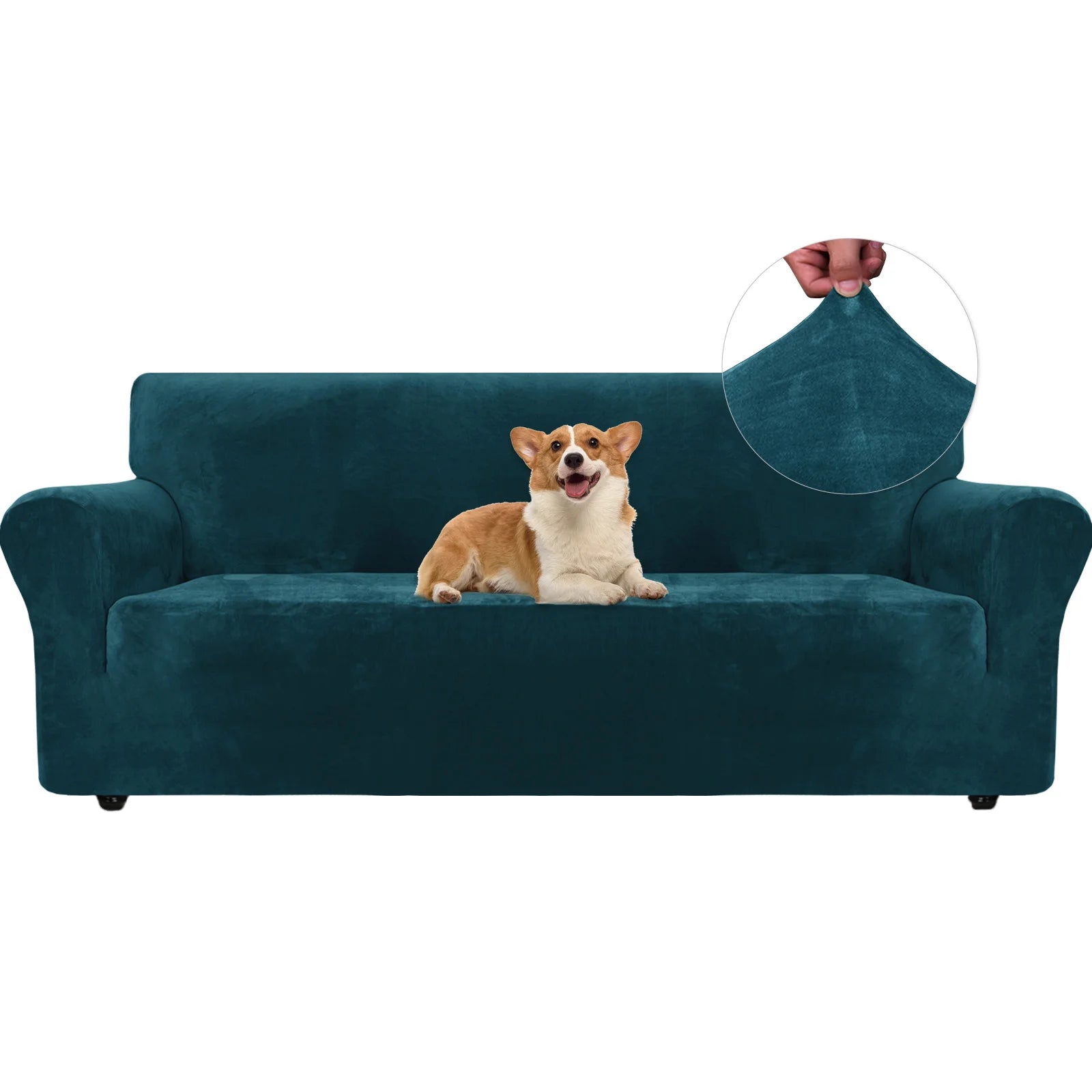 YSTYLE Velvet 3 Seater Sofa Cover – Stretch Fit, Anti-Scratch, Pet-Friendly, Non-Slip, Washable