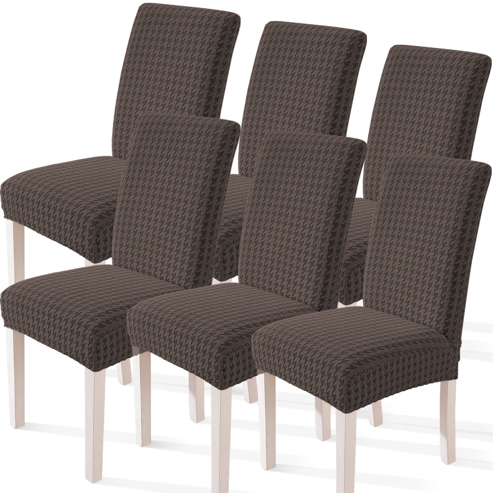 Ystyle 6-Piece Chair Covers with Backrest, Elastic Living Room Kitchen Chair Slipcovers, Universal Stretch Dining Chair Covers, Modern Cat-Scratch Resistant Chair Protectors