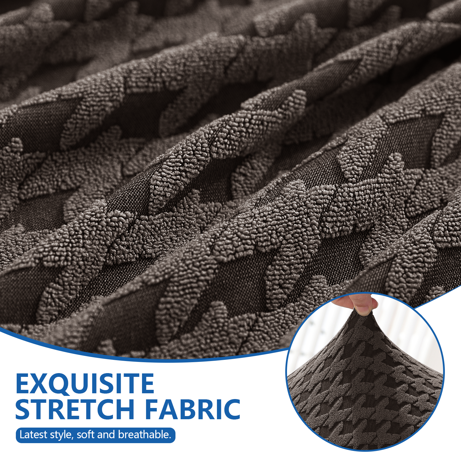 Ystyle Elastic Sofa Cushion Covers, Universal Stretch Sofa Seat Slipcovers (3x 1-Seat + Chaise Lounge)