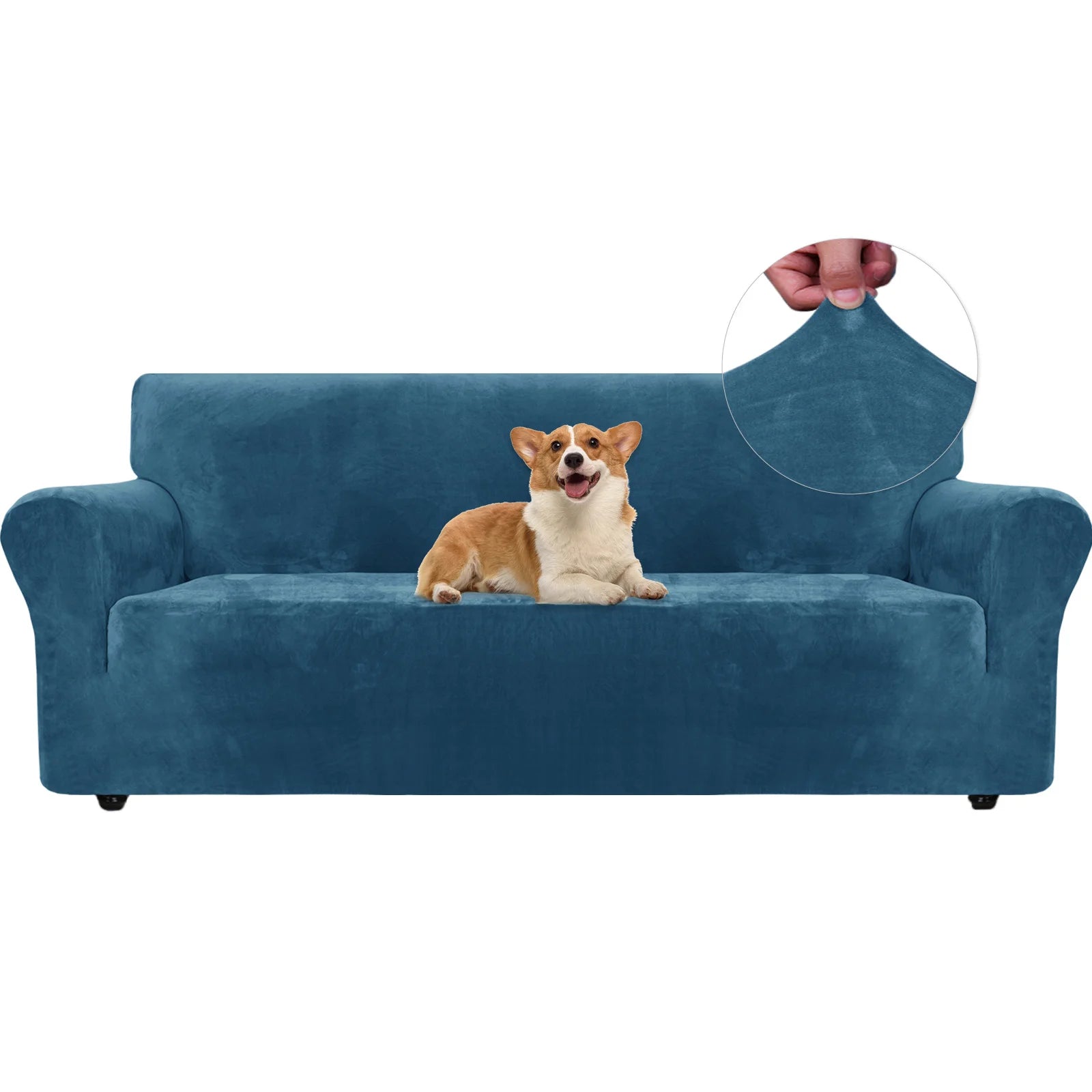 YSTYLE Velvet 3 Seater Sofa Cover – Stretch Fit, Anti-Scratch, Pet-Friendly, Non-Slip, Washable