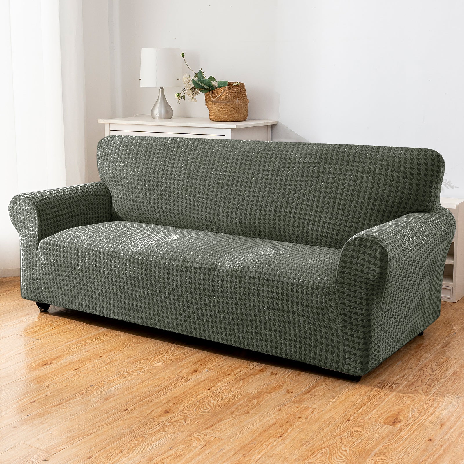 Ystyle 3-Seat Sofa Cover with Armrests, Elastic Universal Seat Cover, Anti-Scratch Universal Sofa Cover, Anti-Slip Washable Sofa Protector, Stain-Resistant