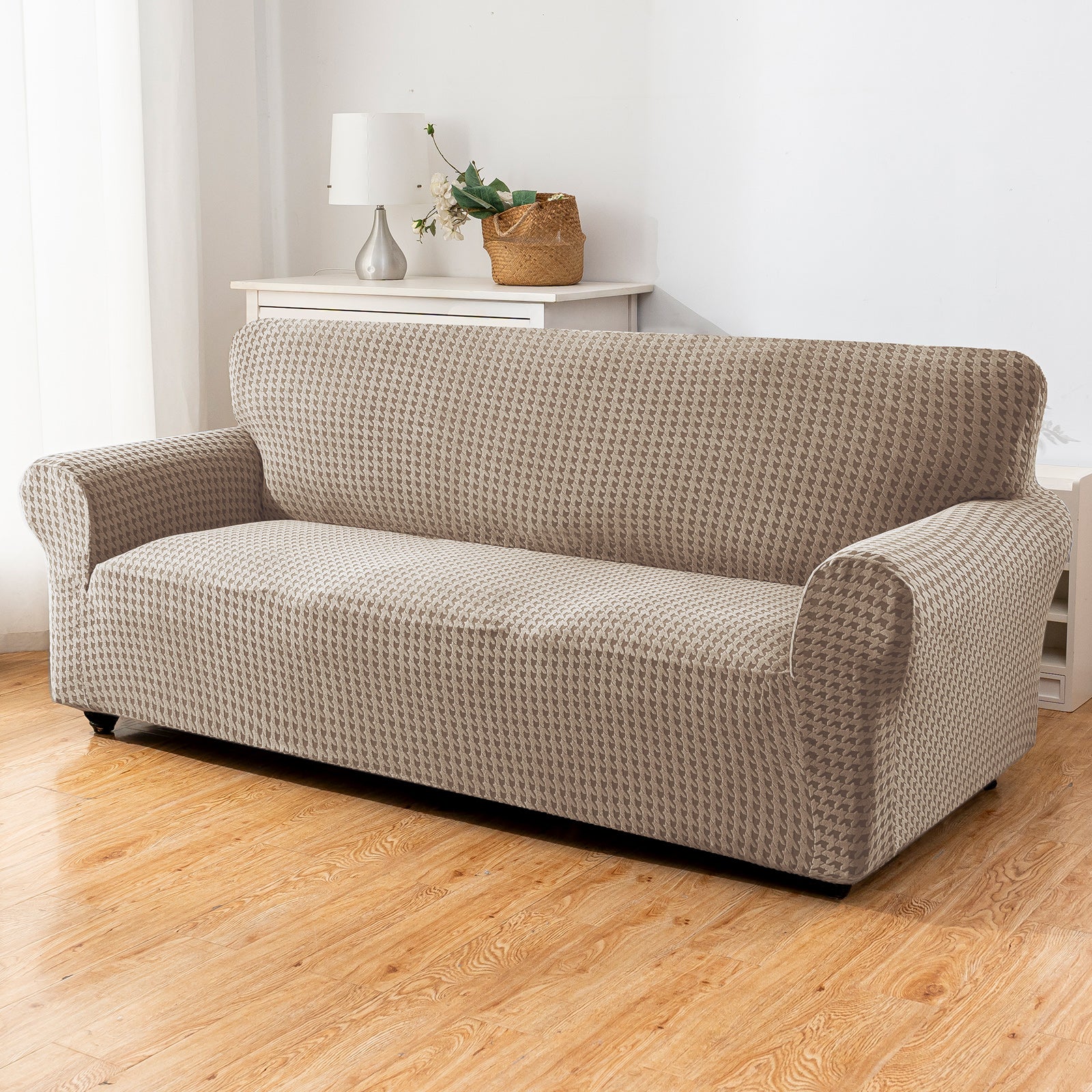 Ystyle 3-Seat Sofa Cover with Armrests, Elastic Universal Seat Cover, Anti-Scratch Universal Sofa Cover, Anti-Slip Washable Sofa Protector, Stain-Resistant