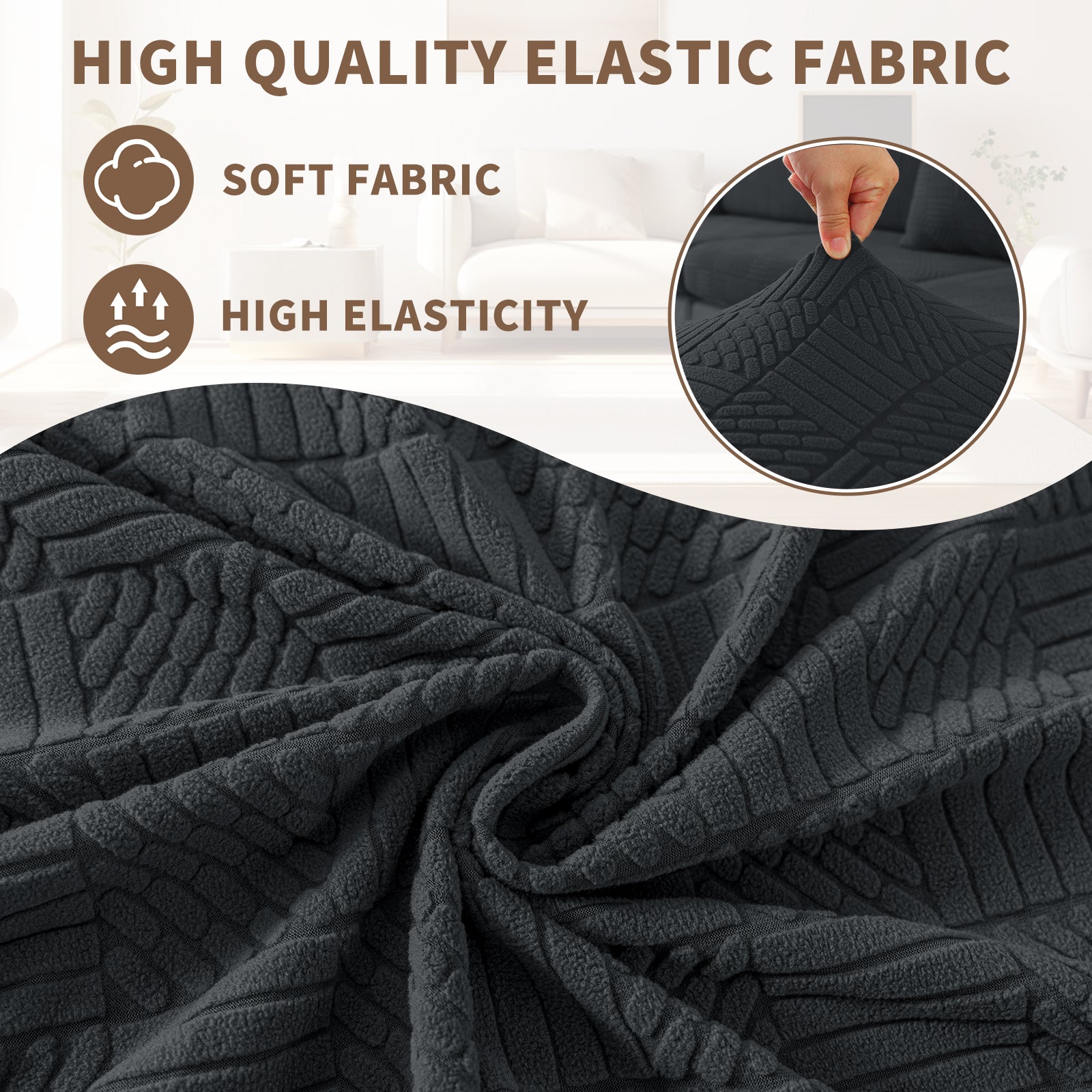 YSTYLE Copertura per sedile divano elasticizzata 3 posti motivo geometrico