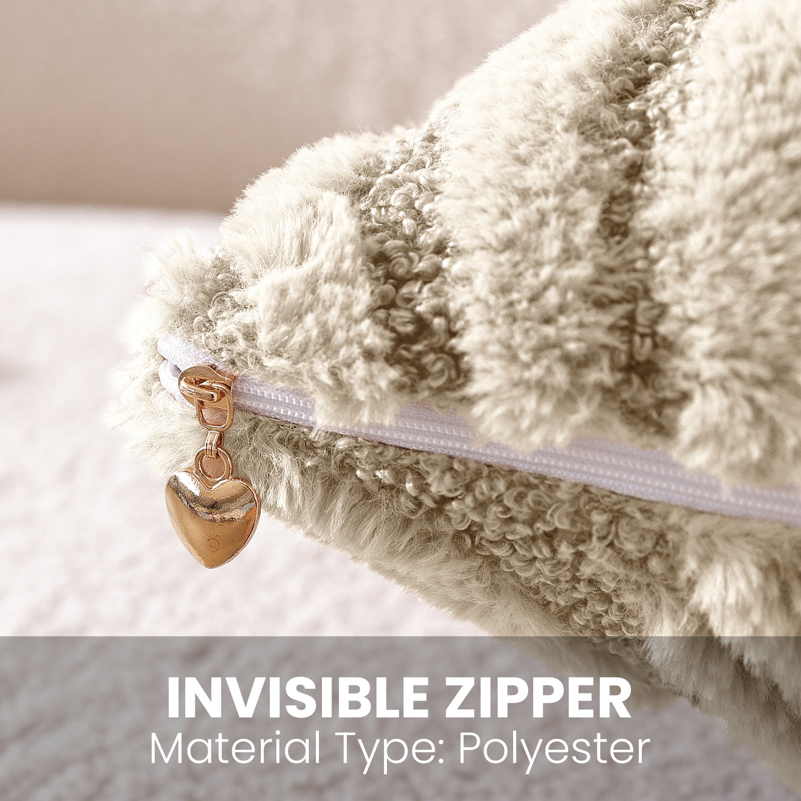 Ystyle Sofa Cushion Covers 60 x 60 cm Set of 2 Soft Plush Striped Cushion Covers Modern Elegant Decorative Durable Cushion Covers for Sofa Living Room Bedroom