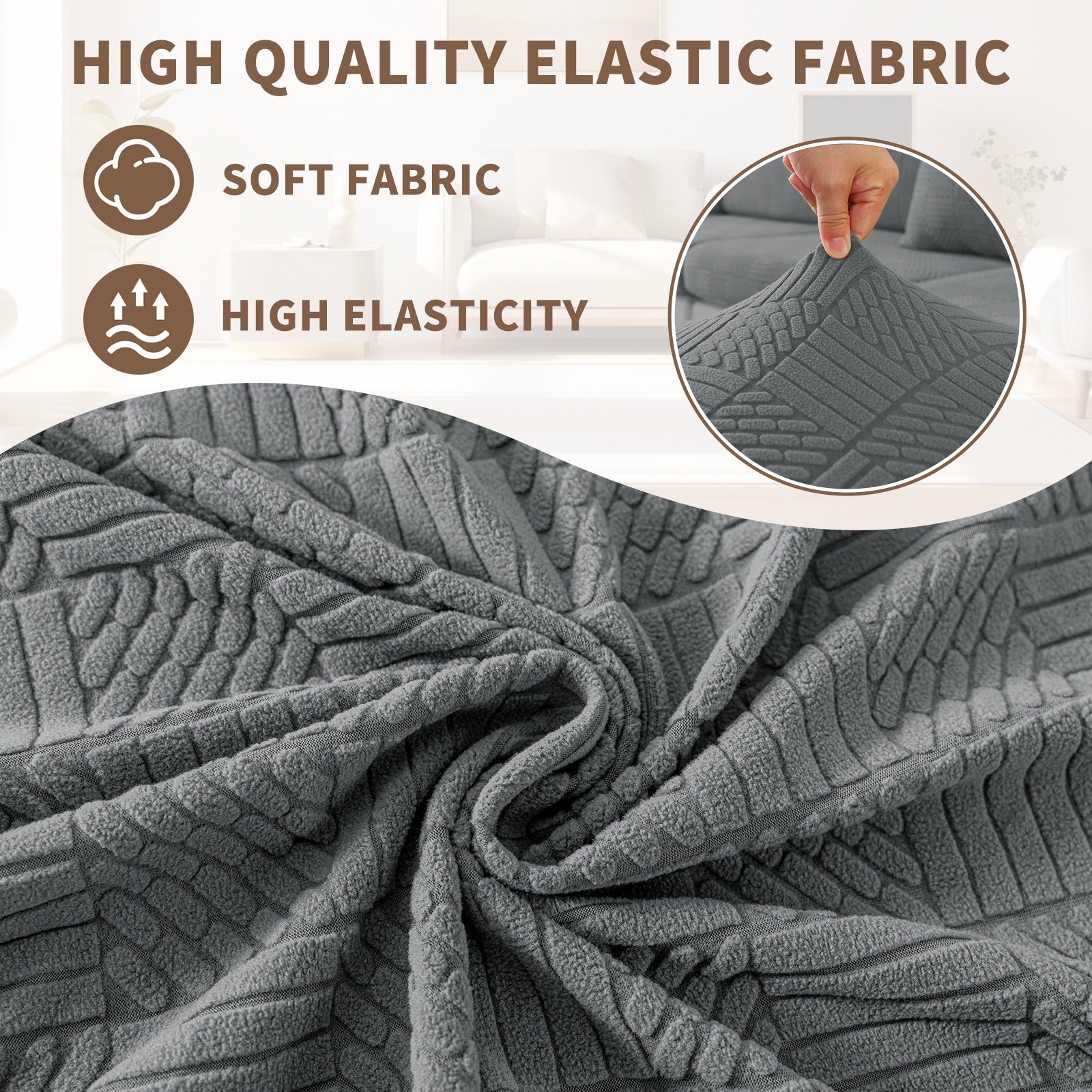 YSTYLE Copertura per sedile divano elasticizzata 3 posti motivo geometrico