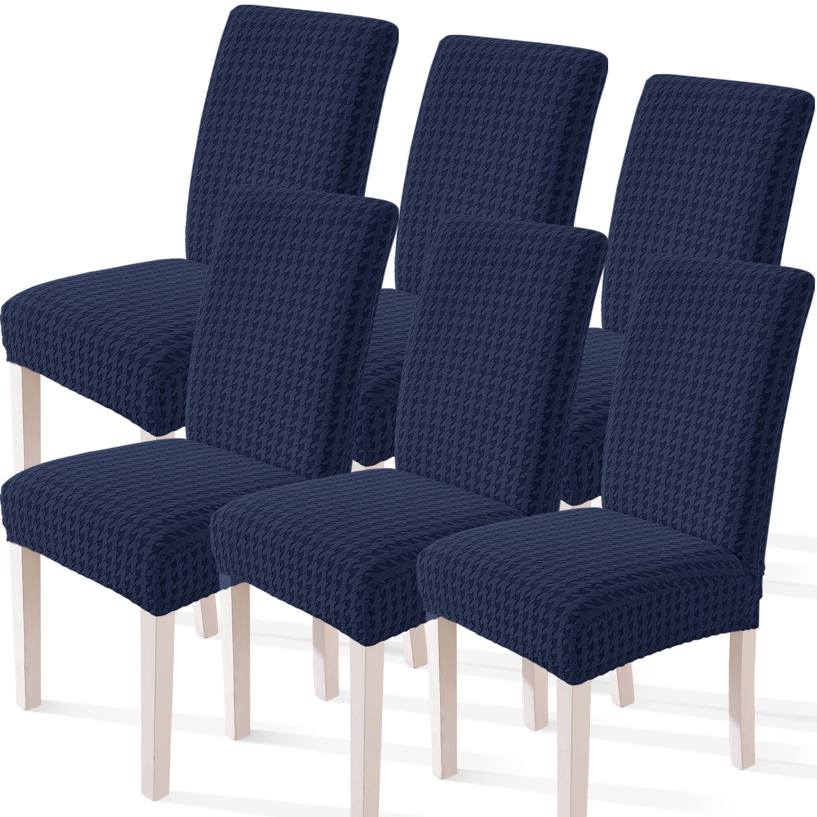 Ystyle 6-Piece Chair Covers with Backrest, Elastic Living Room Kitchen Chair Slipcovers, Universal Stretch Dining Chair Covers, Modern Cat-Scratch Resistant Chair Protectors