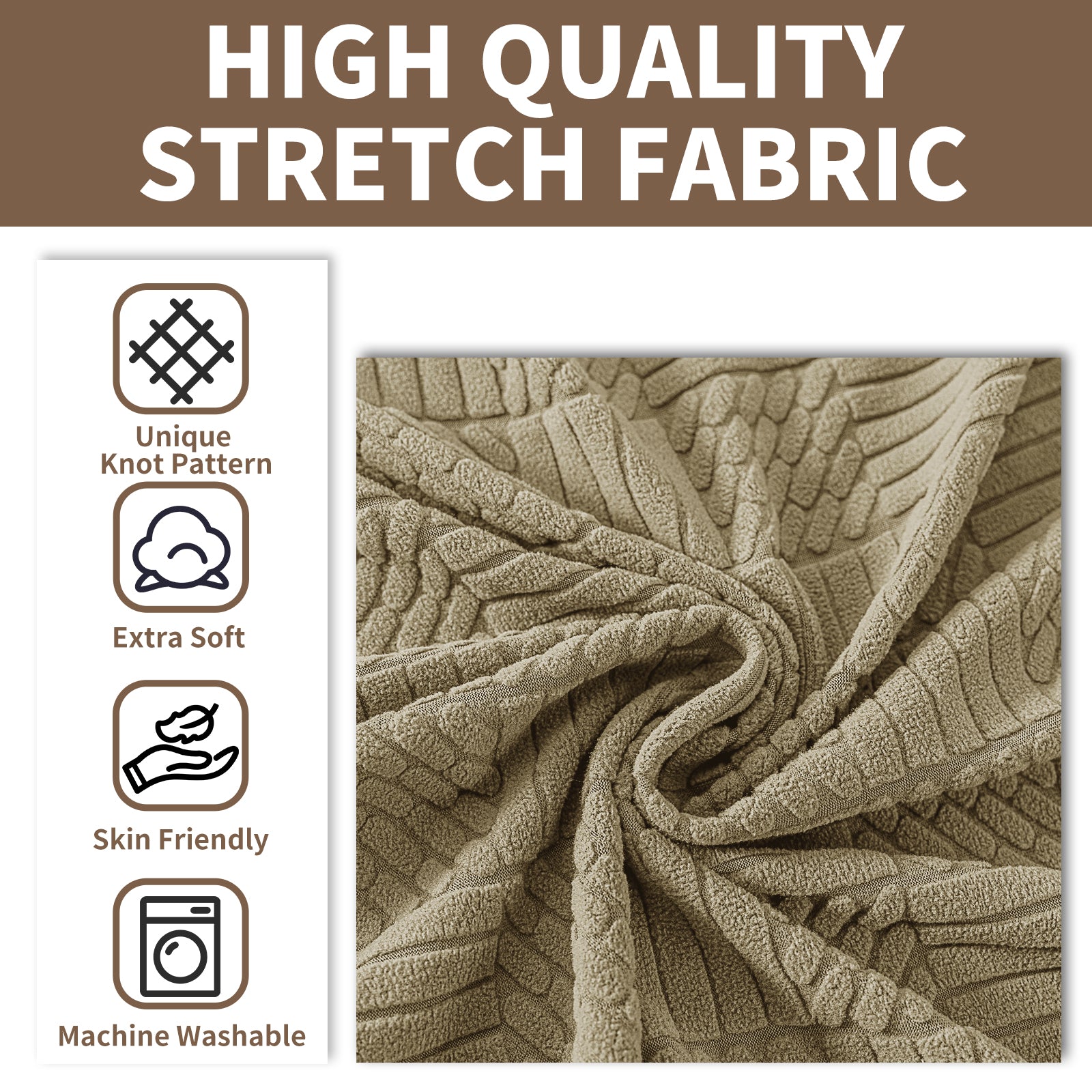 Copertura per divano a 3 posti YSTYLE Stretch 180-234 cm con motivo geometrico