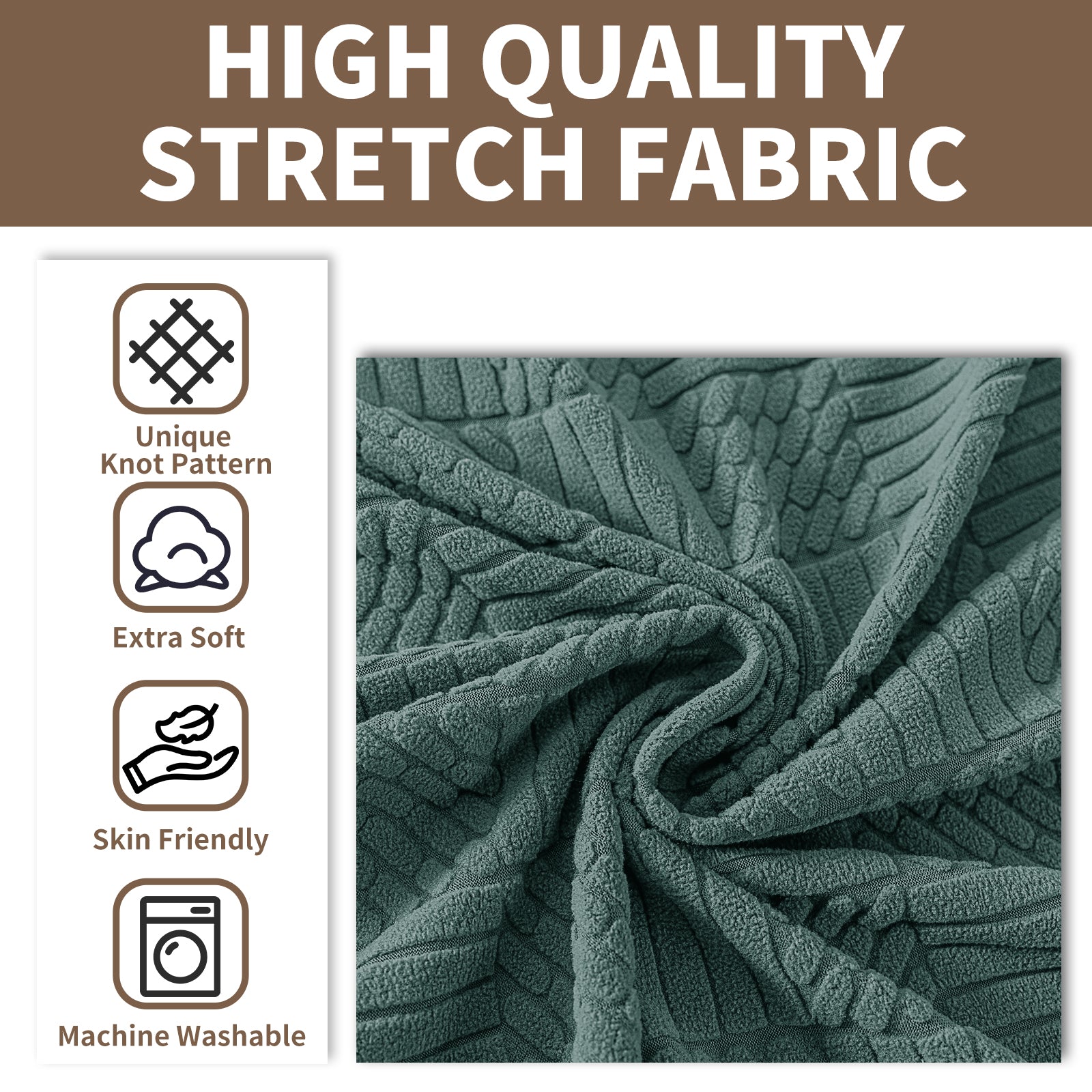 Copertura per divano a 3 posti YSTYLE Stretch 180-234 cm con motivo geometrico