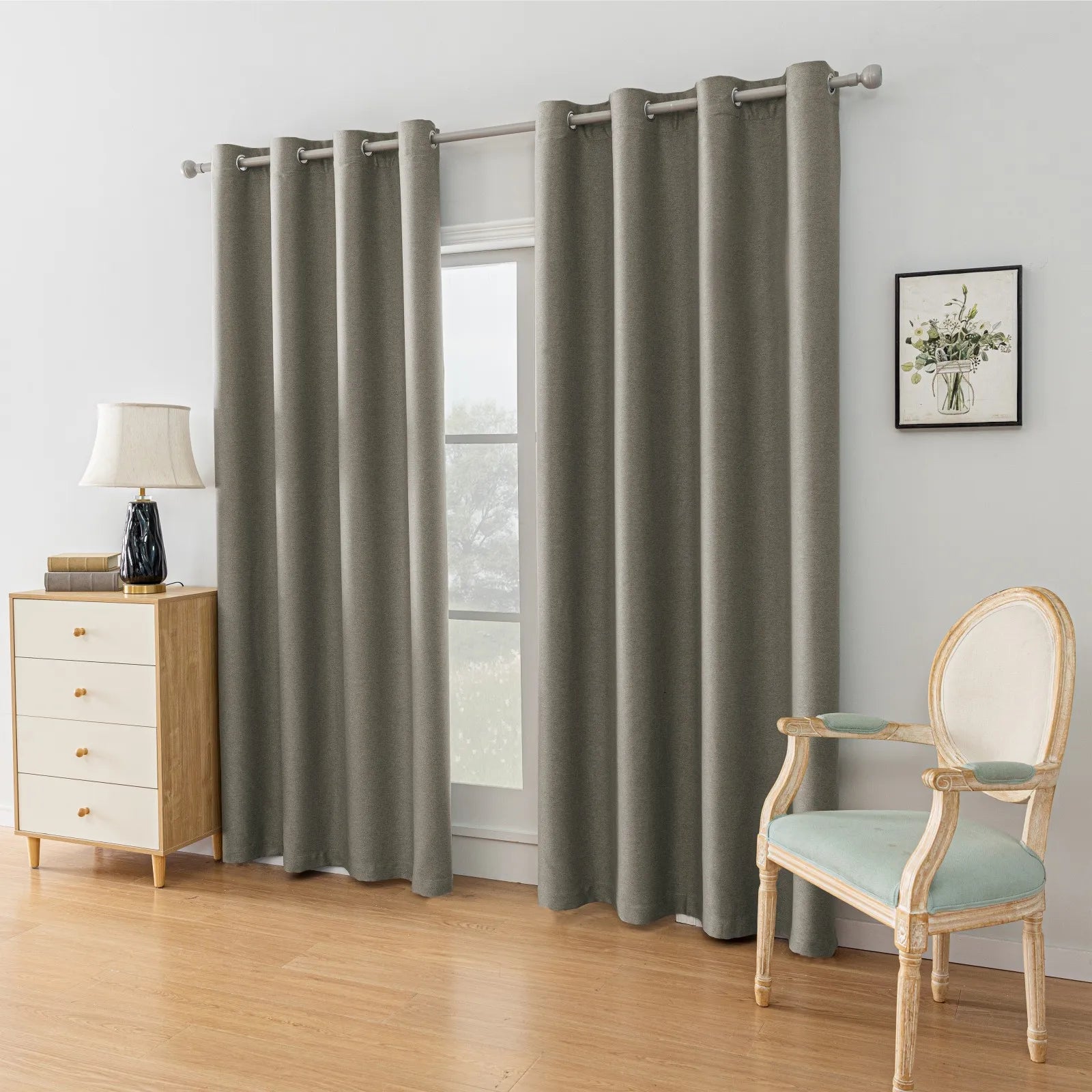 YSTYLE Velvet Curtains – 2 pcs, Blackout, Thermal Insulated, Modern Eyelet Drapes