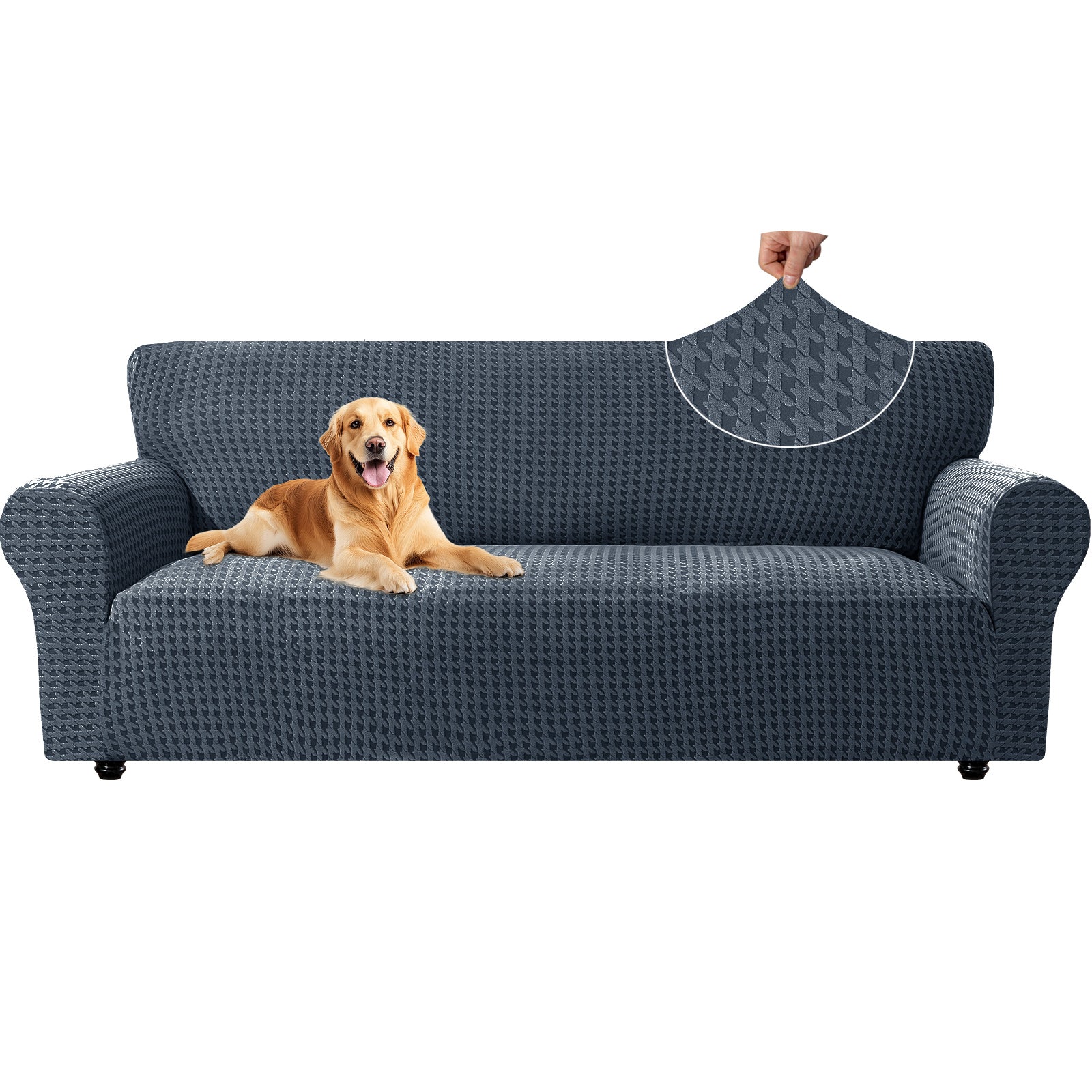 Ystyle 3-Seat Sofa Cover with Armrests, Elastic Universal Seat Cover, Anti-Scratch Universal Sofa Cover, Anti-Slip Washable Sofa Protector, Stain-Resistant