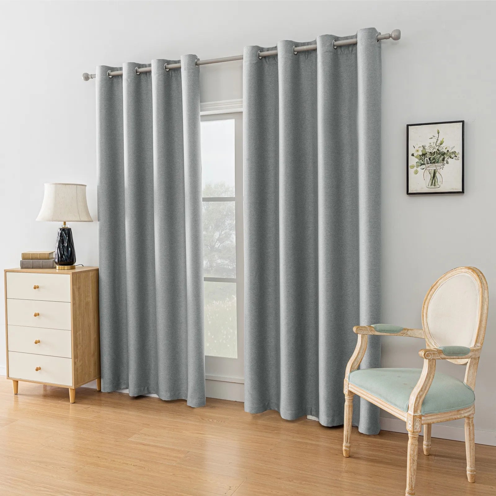 YSTYLE Velvet Curtains – 2 pcs, Blackout, Thermal Insulated, Modern Eyelet Drapes
