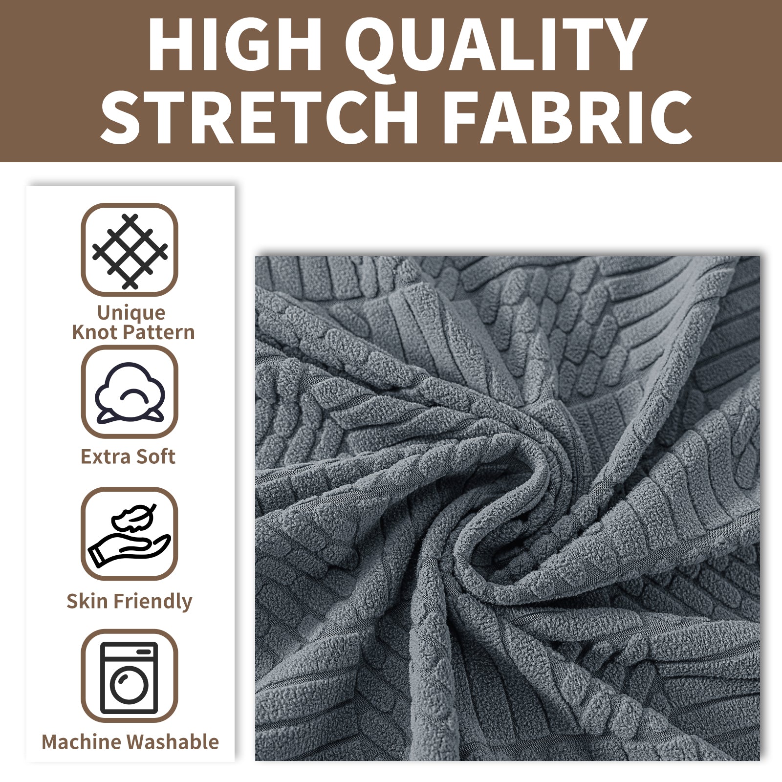 Copertura per divano a 1 posto YSTYLE Stretch 78-116cm con motivo geometrico