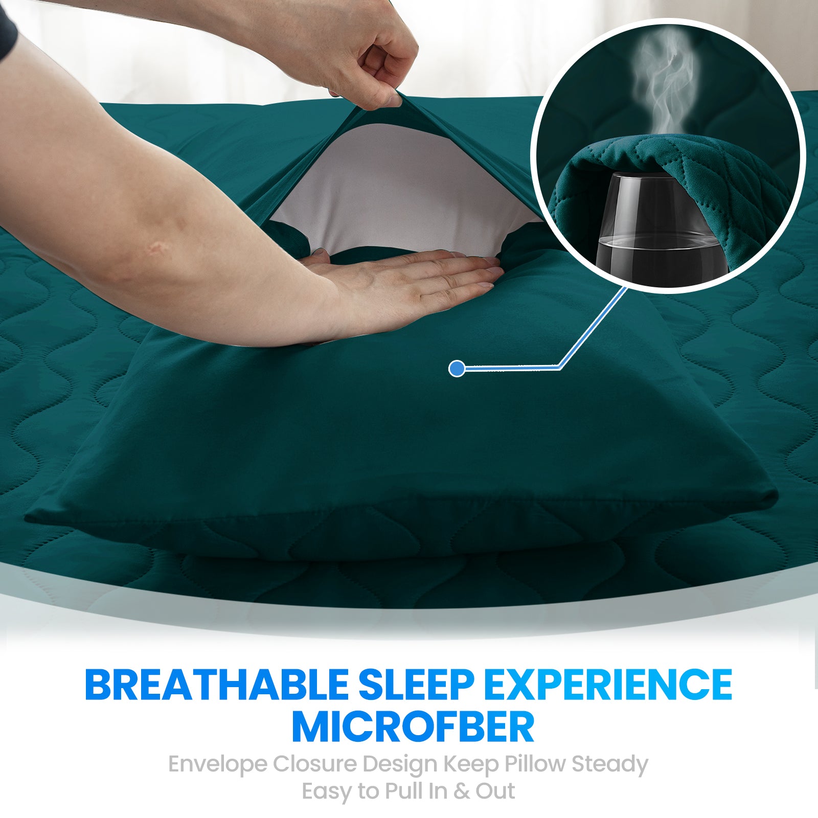 YSTYLE 2 Waterproof Pillowcases 50x80cm Breathable Anti Mite-YSTYLE