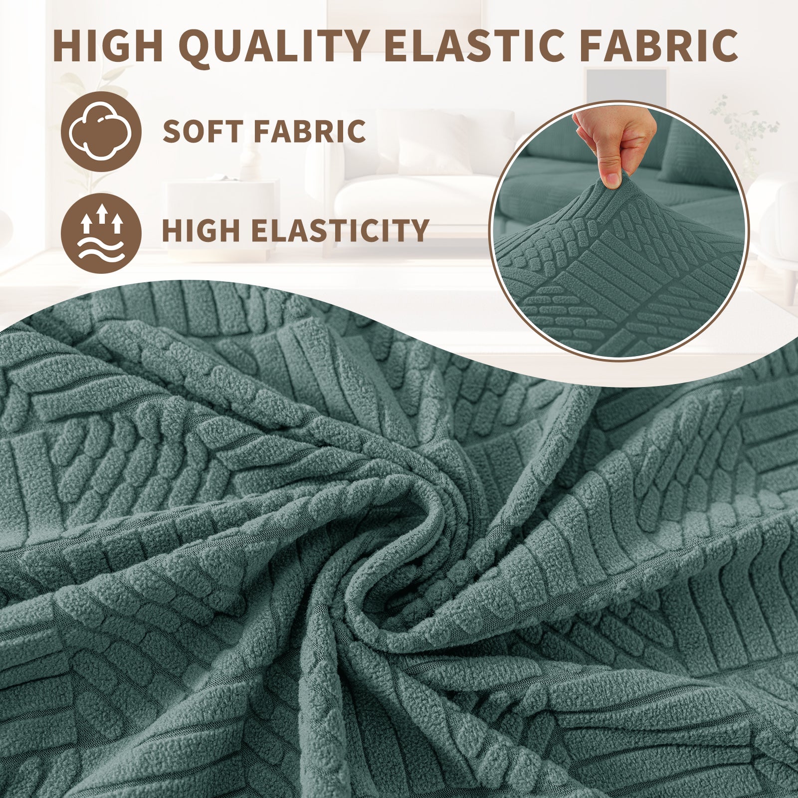 YSTYLE Copertura per sedile divano elasticizzata 1 posto motivo geometrico