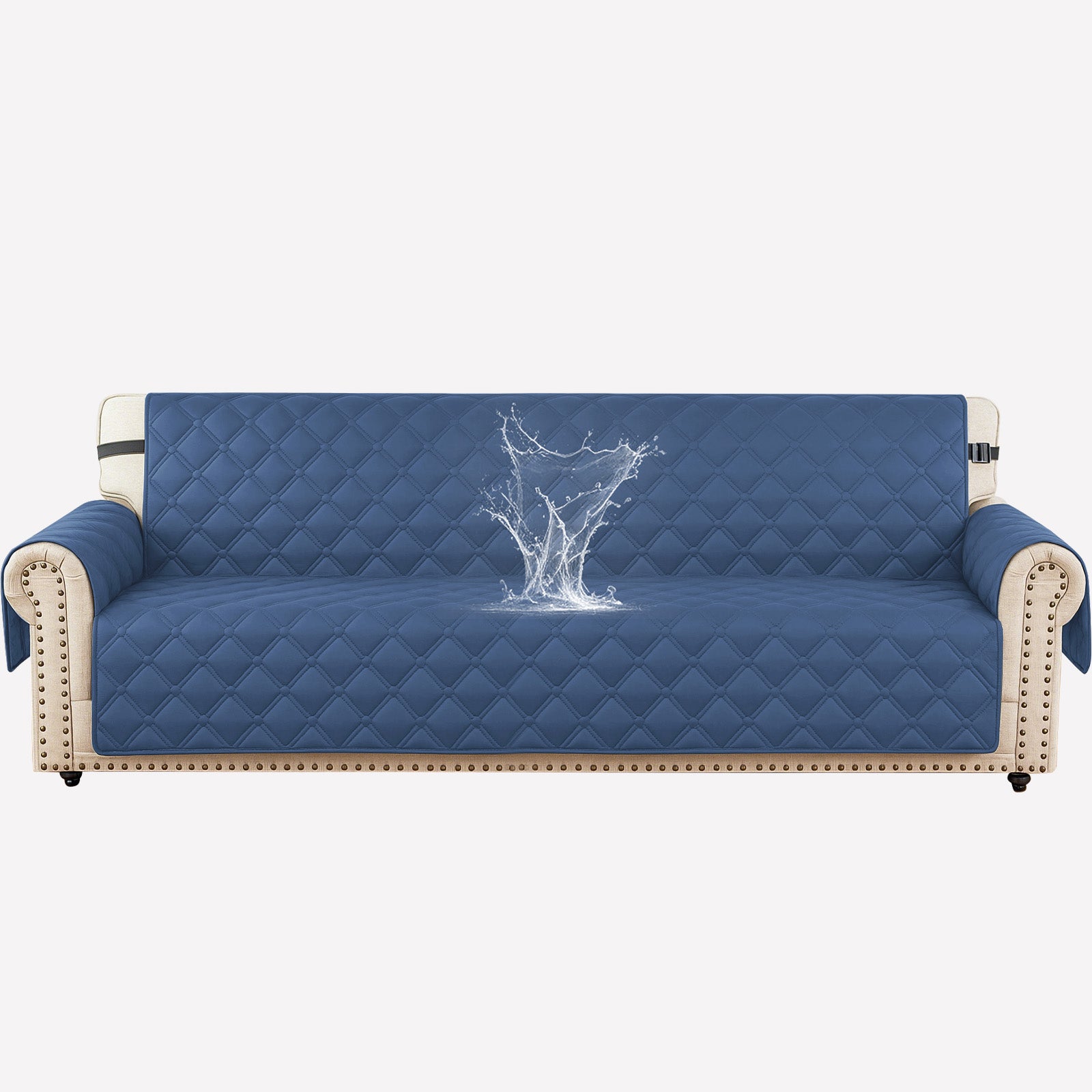 Ystyle Waterproof 4 Seater Sofa Cover with Armrests Side Pockets