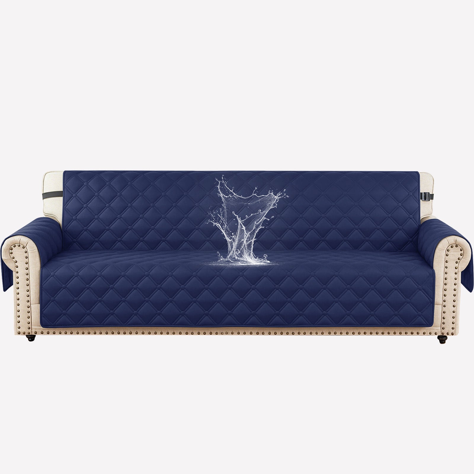 Ystyle Waterproof 4 Seater Sofa Cover with Armrests Side Pockets