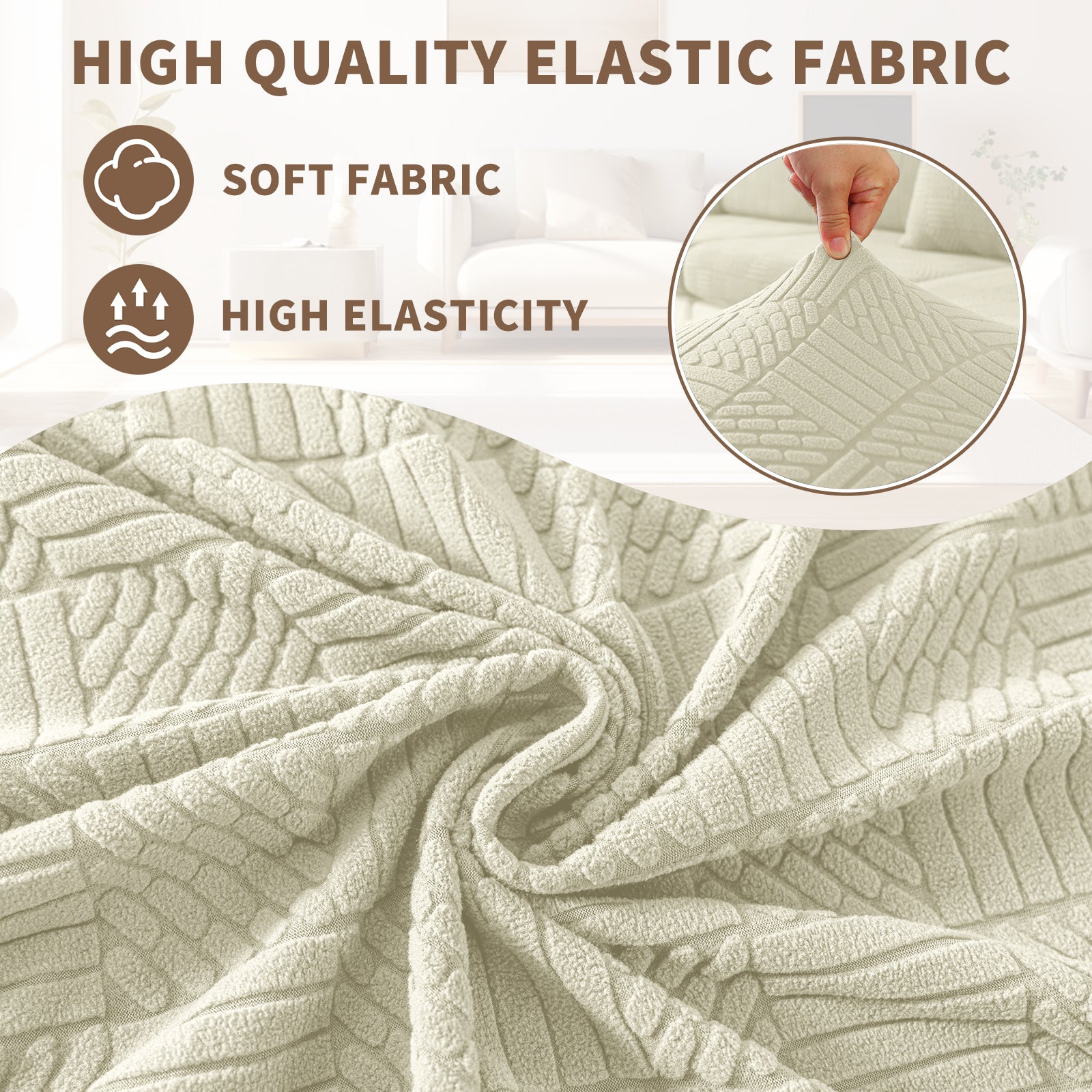 YSTYLE Copertura per sedile divano elasticizzata 3 posti motivo geometrico