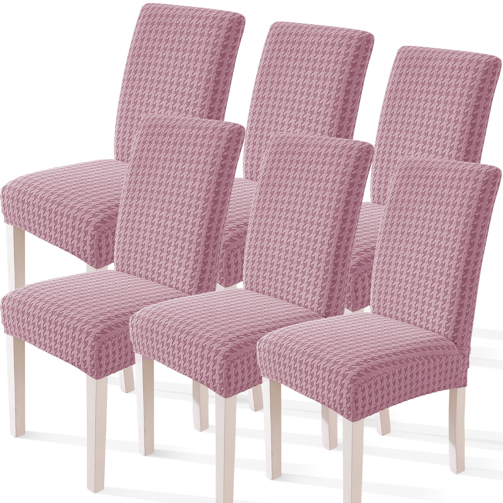 Ystyle 6-Piece Chair Covers with Backrest, Elastic Living Room Kitchen Chair Slipcovers, Universal Stretch Dining Chair Covers, Modern Cat-Scratch Resistant Chair Protectors